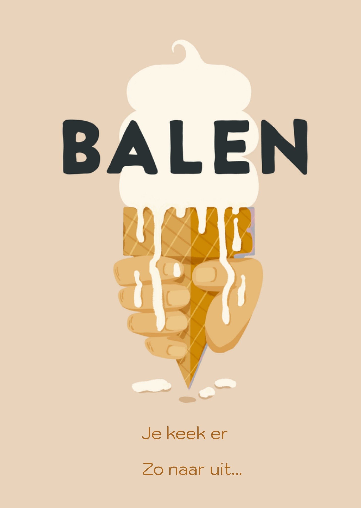 Vakantiekaart balen ijsje Kaart Greetz