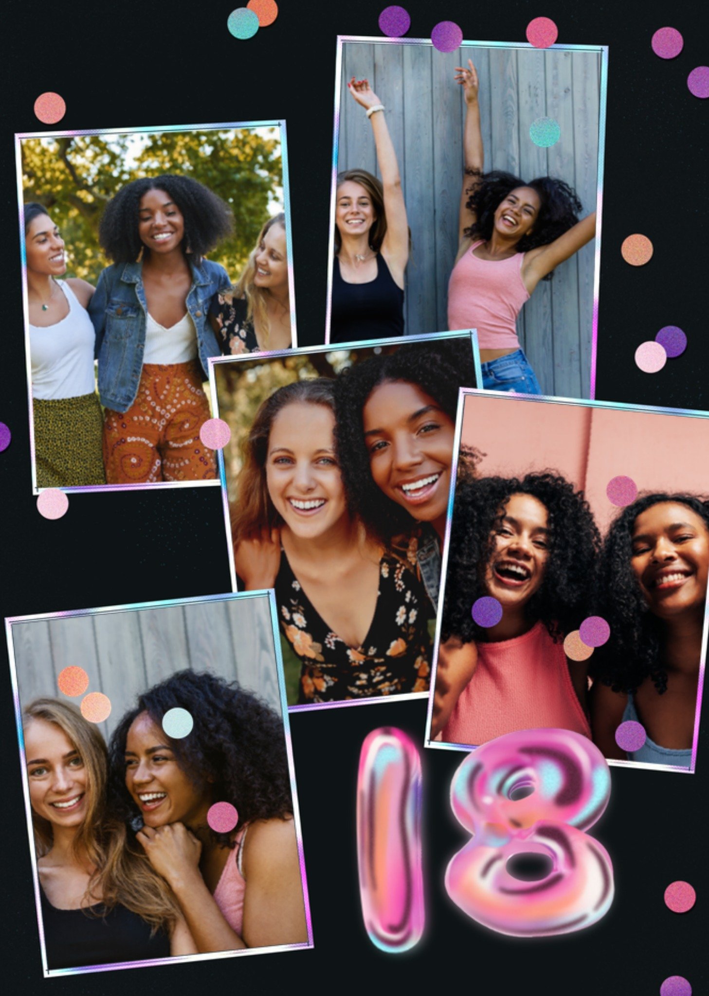 Verjaardagskaart 18 confetti-kaart Fotokaart Kaart Greetz