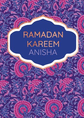 Paisley Patroon Ramadan Kareem Kaart