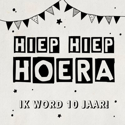 Slinger Typografisch 10e Verjaardag Kaart