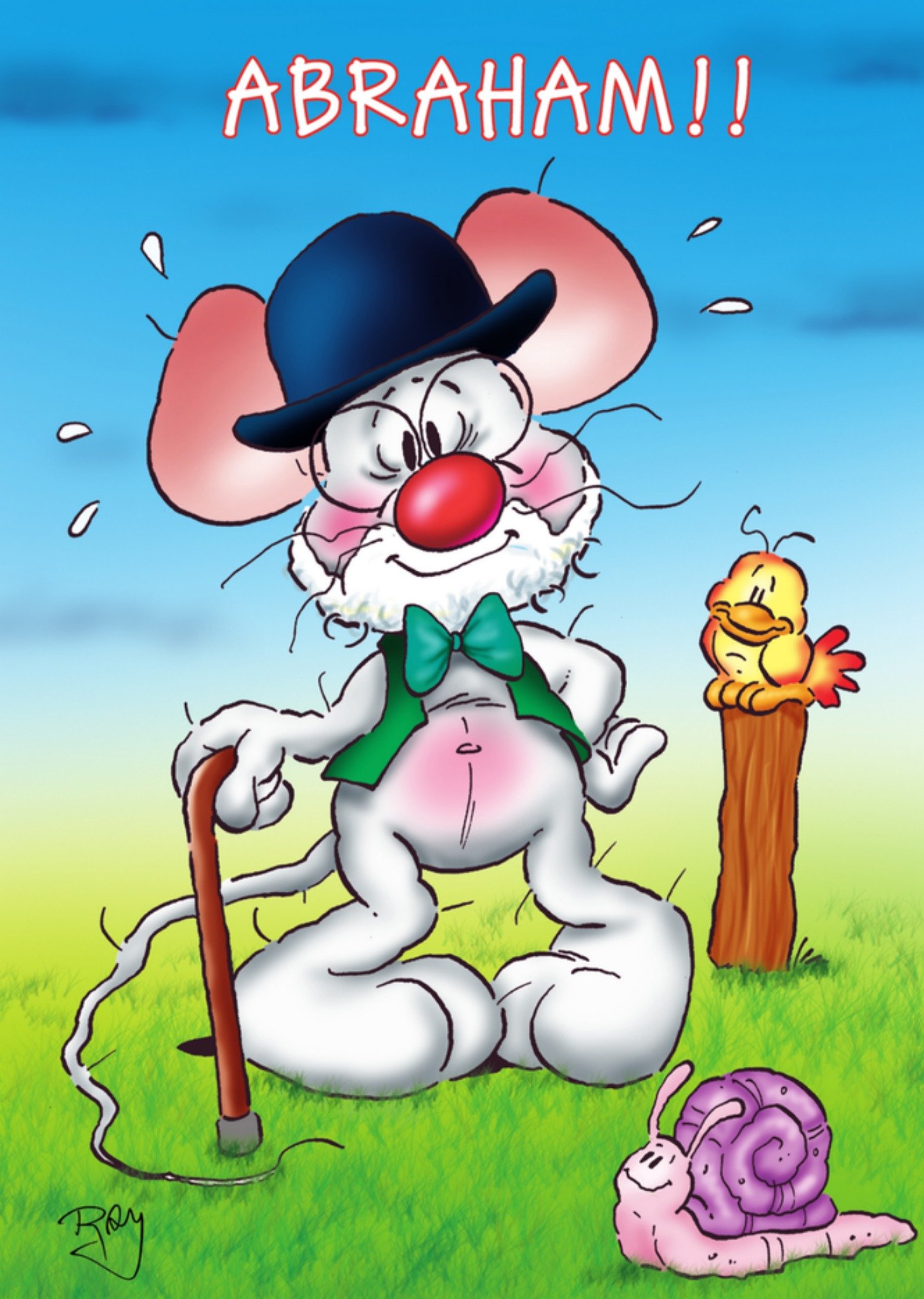 Verjaardagskaart muis abraham Kaart Doodles