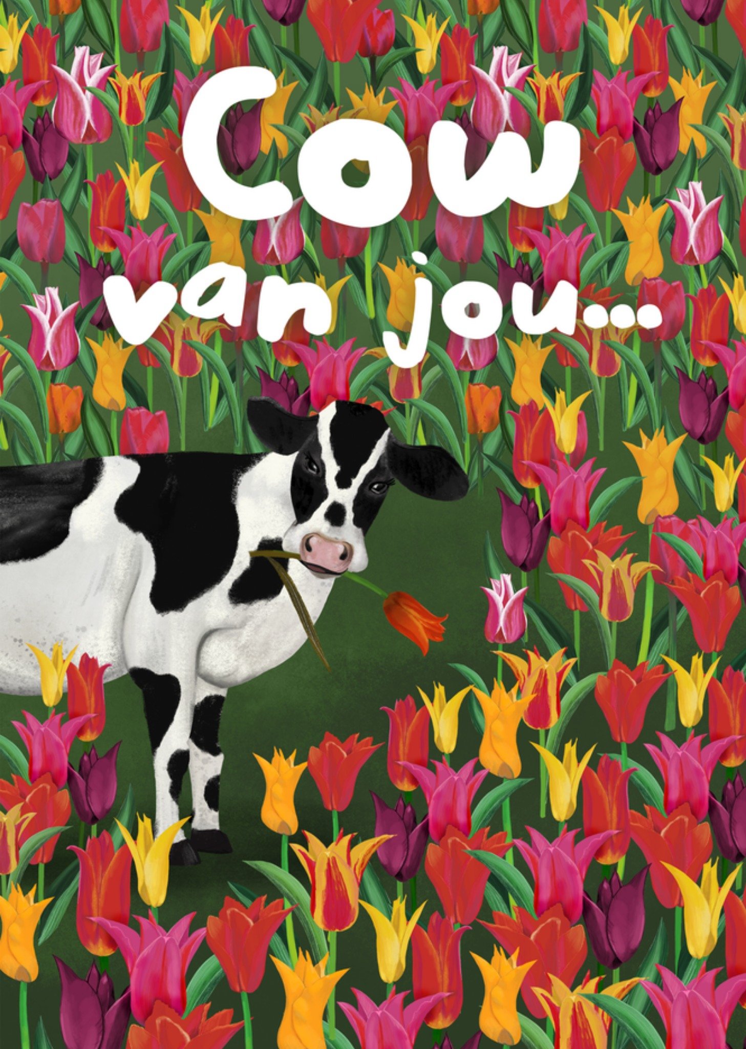 Patricia Hooning Valentijnskaart Cow van jou Kaart Fishuals