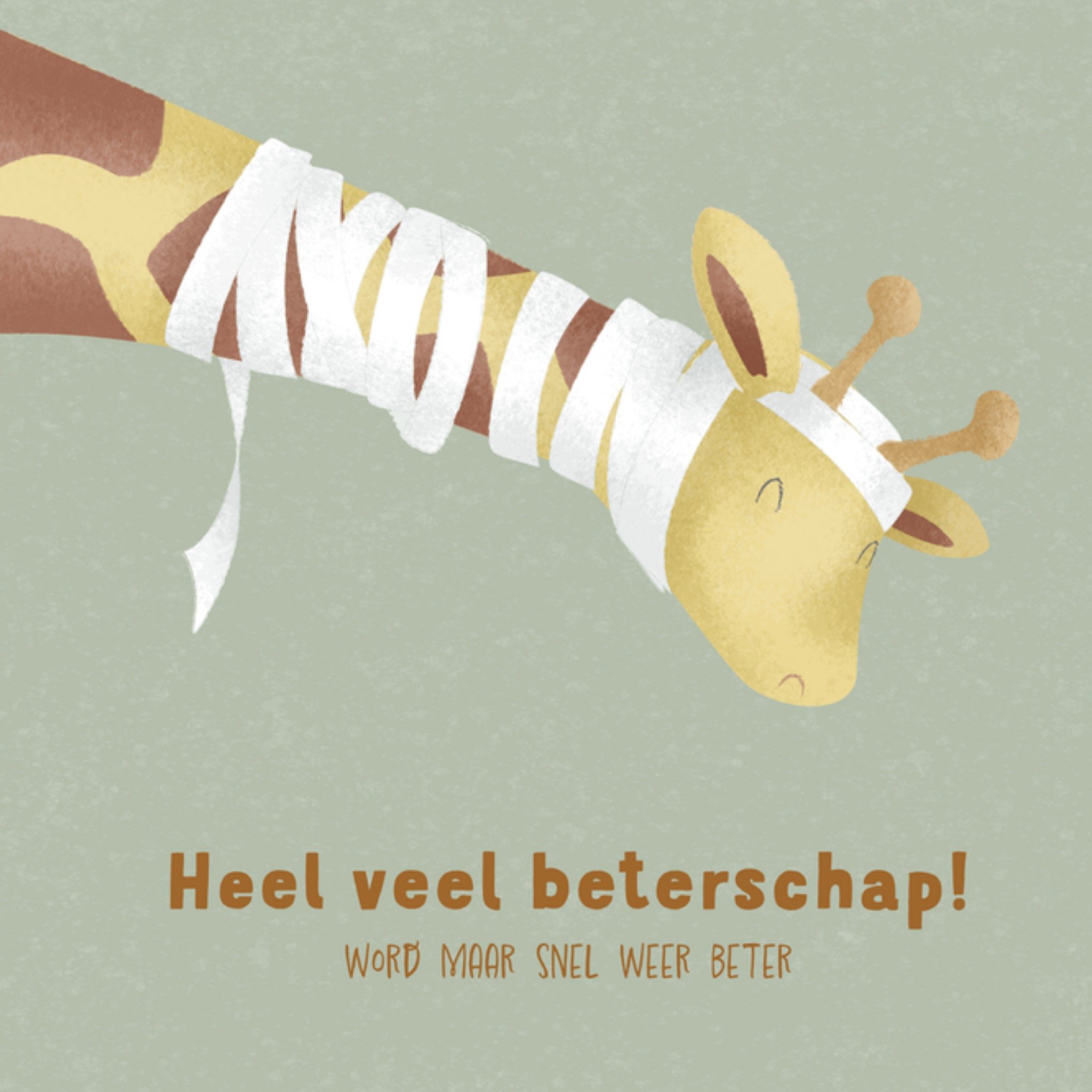 Beterschapskaart Giraffe Vierkante Kaart Little Dutch