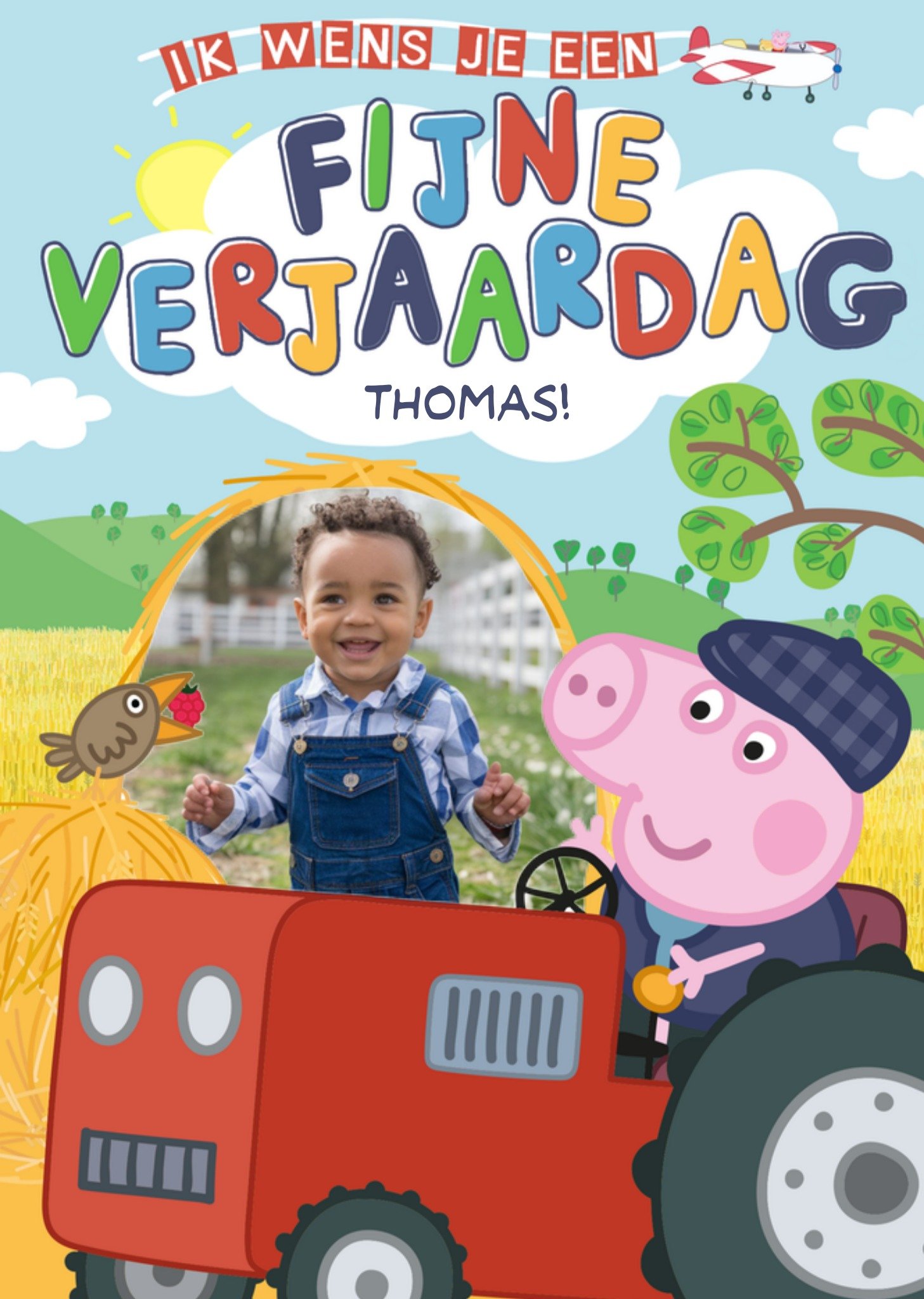 Verjaardagskaart Op de boerderij Kaart Peppa Pig