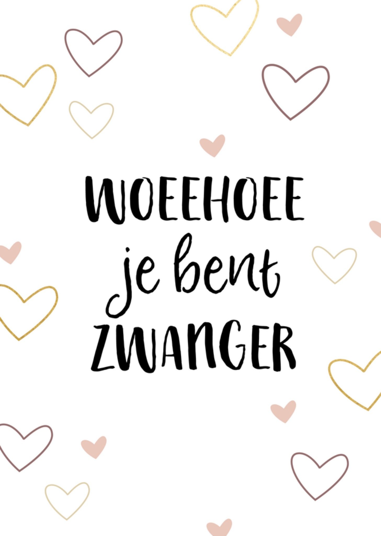 Zwangerschapskaart hartjes Greetz