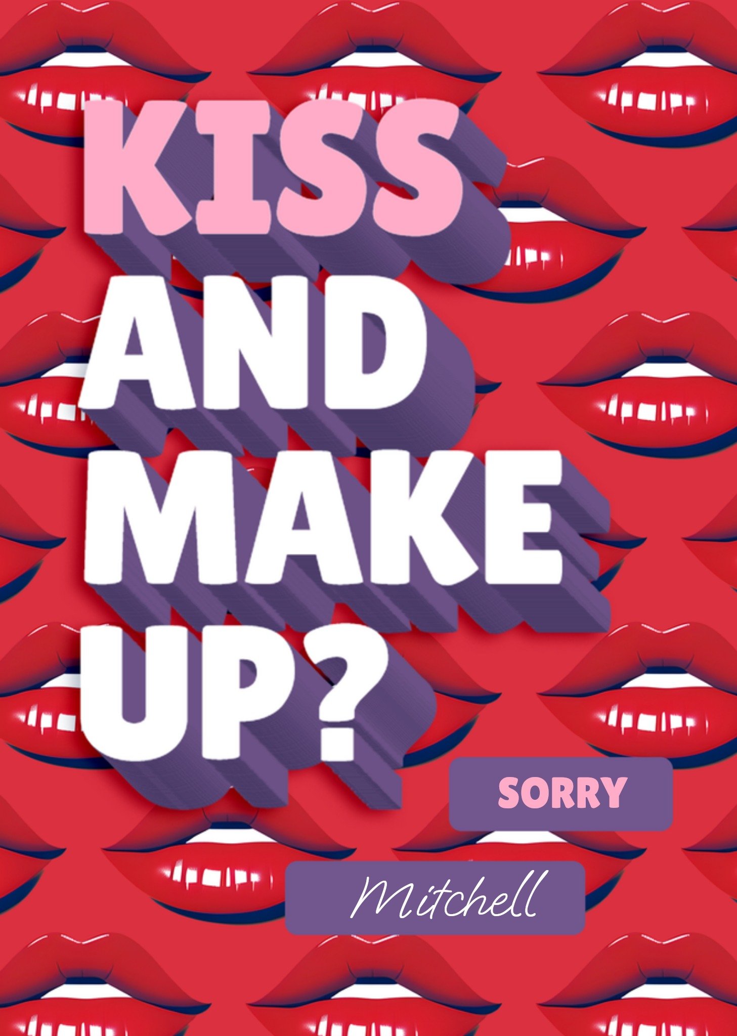 Sorry kaart Kiss and make up Kaart Love Repeat