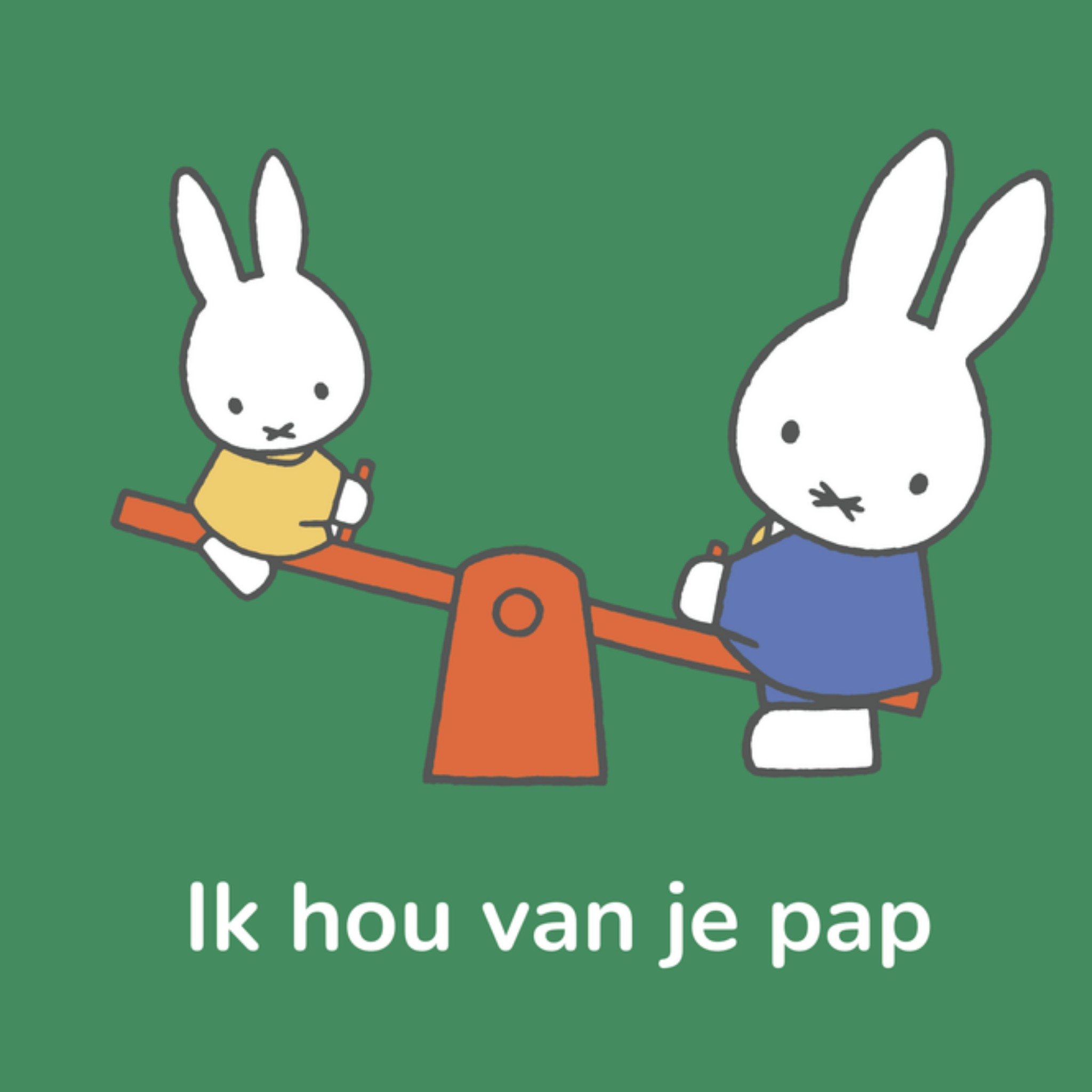 Nijntje Miffy Vaderdagkaart Ik hou van je pap Vierkant