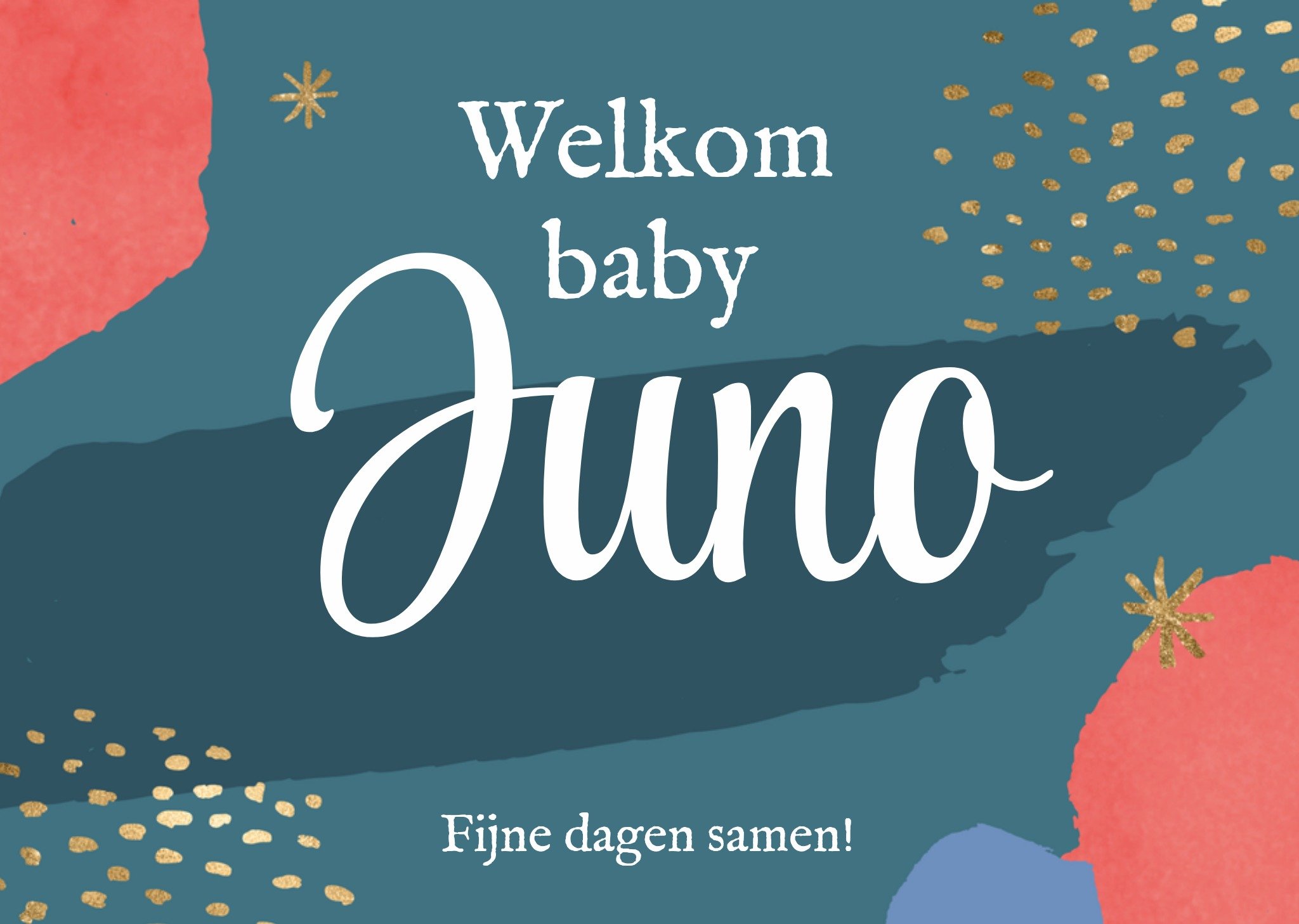 Kerstkaart geboortekaartje met naam Greetz