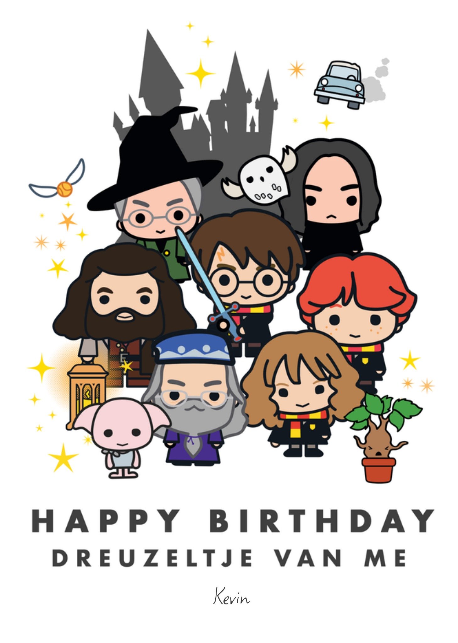 Verjaardagskaart met naam Kaart Harry Potter