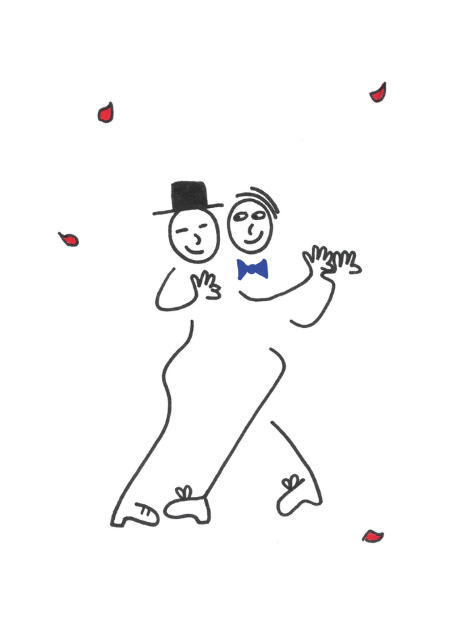 Huwelijkskaart dansen Kaart Eva Gans