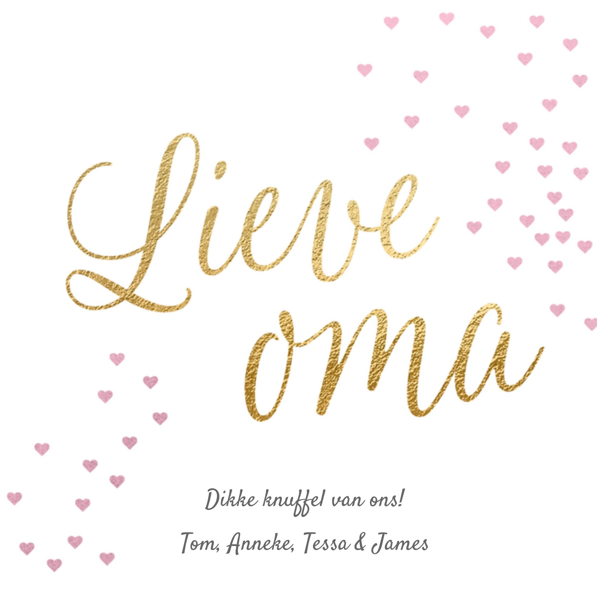 Lieve oma Met eigen naam Vierkante Kaart Luckz