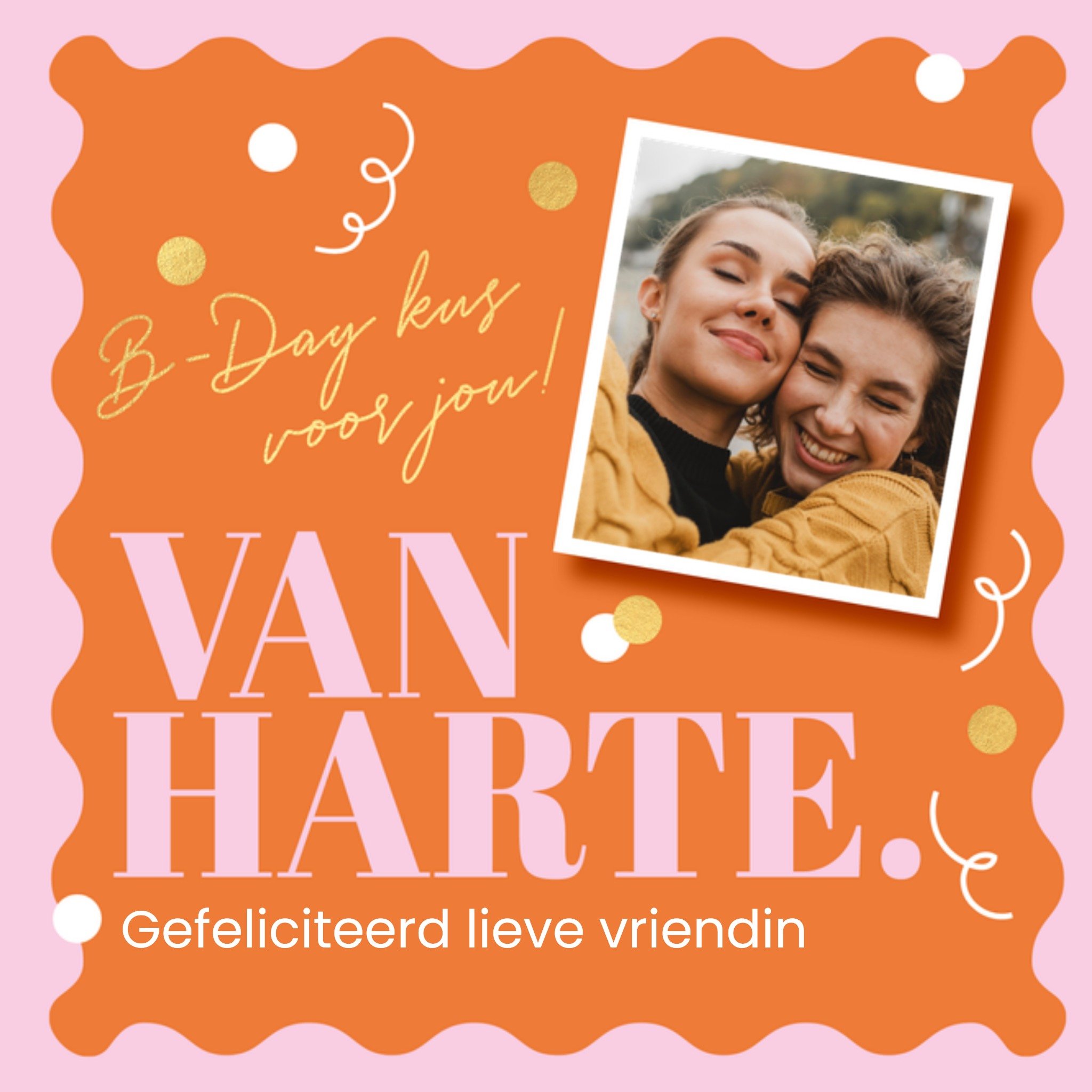 Verjaardagskaart vrolijke foto vriendin Vierkante Kaart Luckz