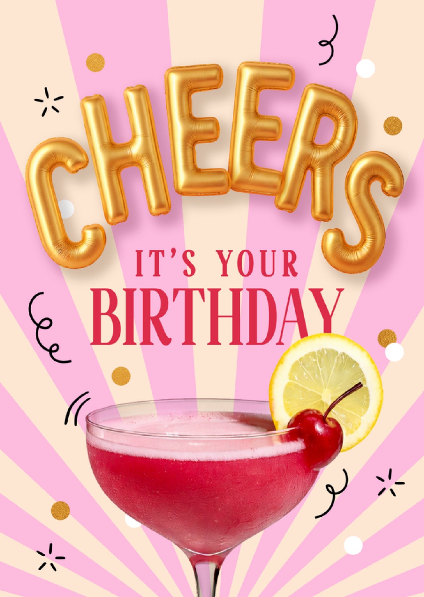Verjaardagskaart Cheers cocktail Cheers It