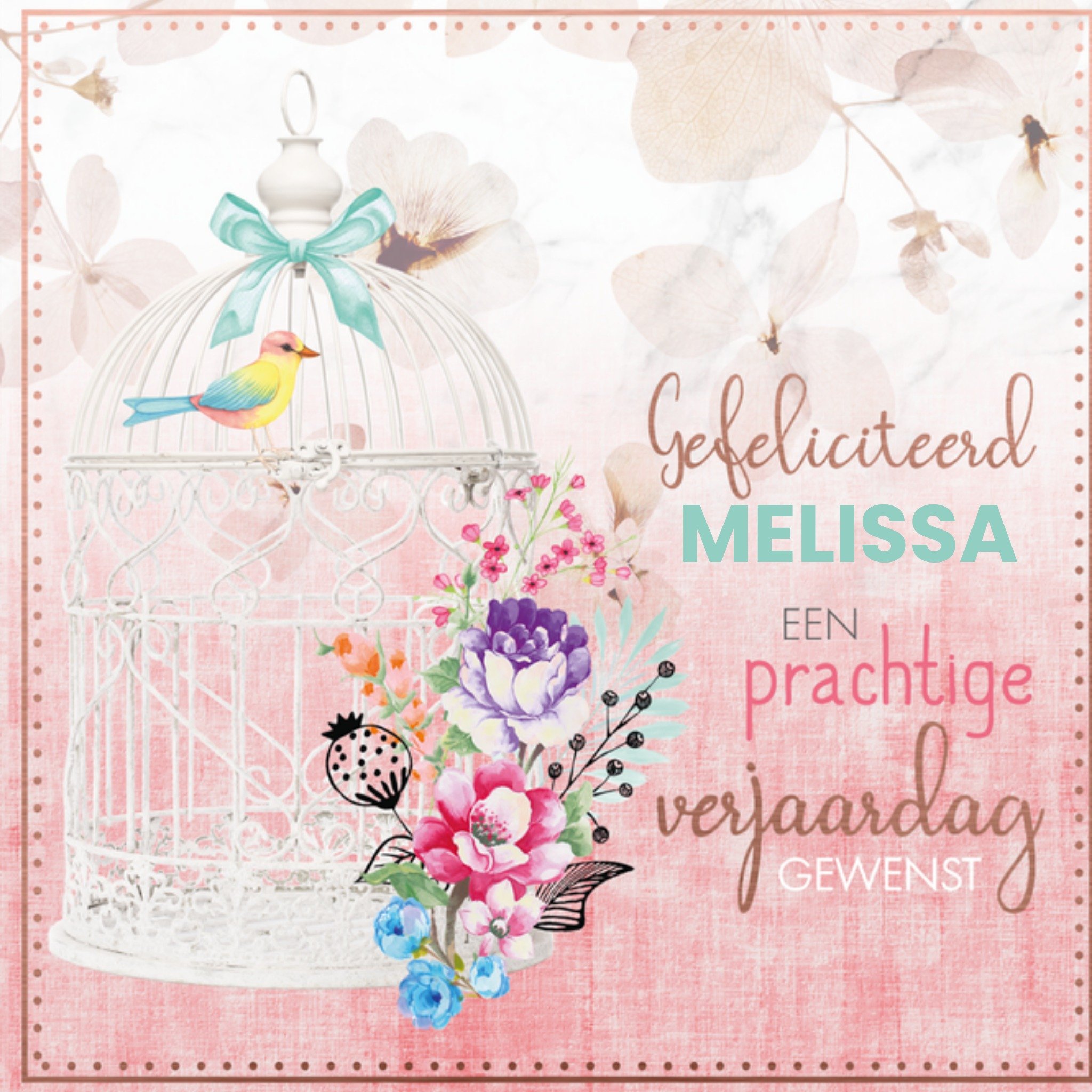 Verjaardagskaart Vogelkooi Vierkante Kaart Endless Mae