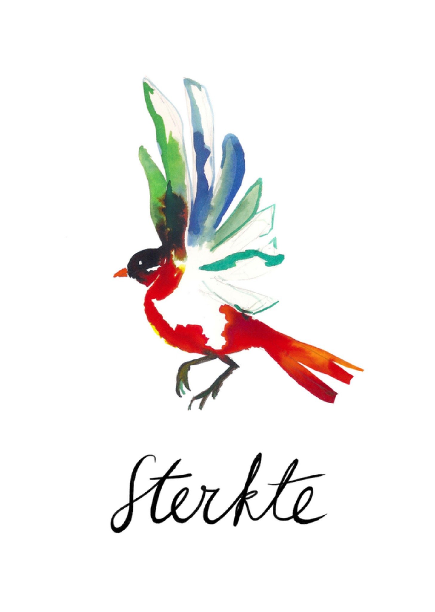 Condoleancekaart vogel Kaart Marie Bodié