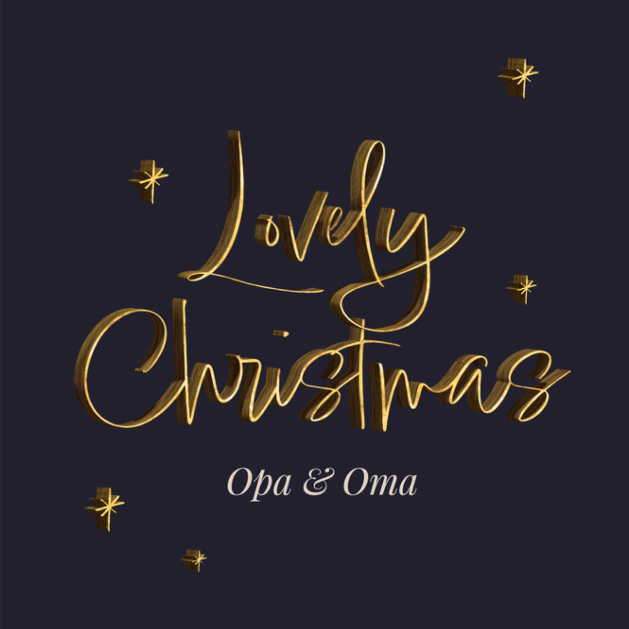 Greetz Kerstkaart Lovely Christmas Opa en Oma Vierkant