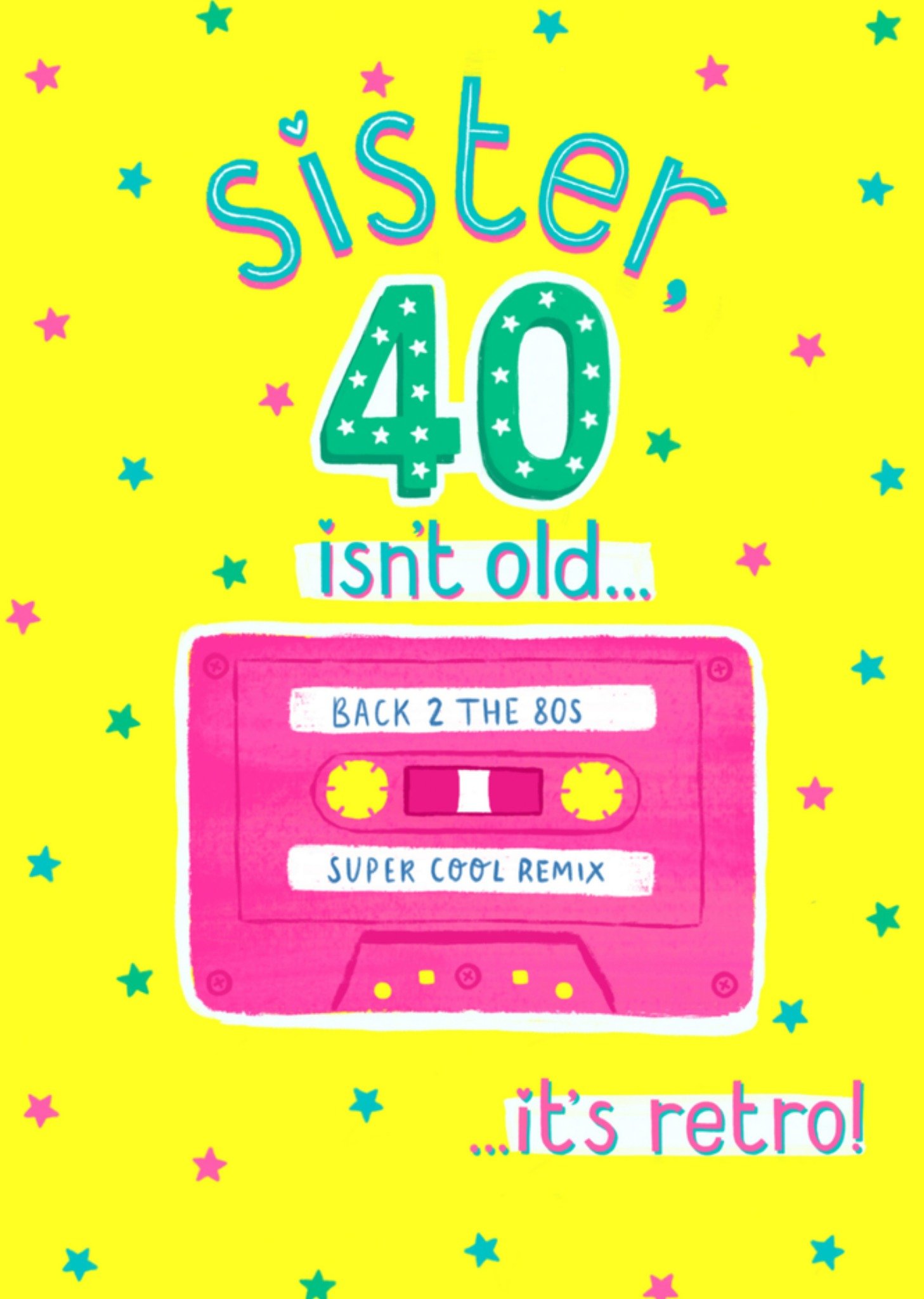 Verjaardagskaart cassette sister 40 Kaart Greetz