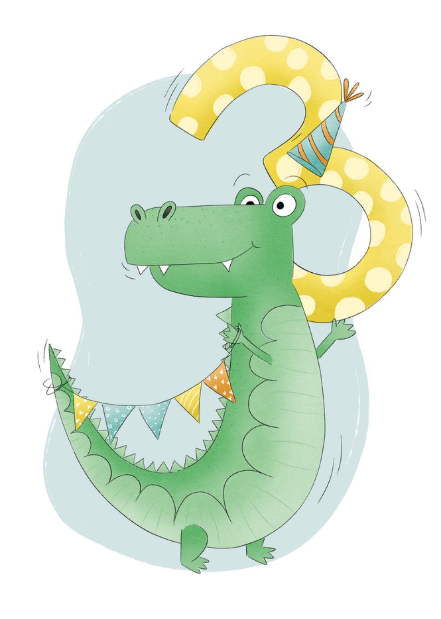 Verjaardagskaart 3 Krokodil Kaart Studio Fred Illustraties