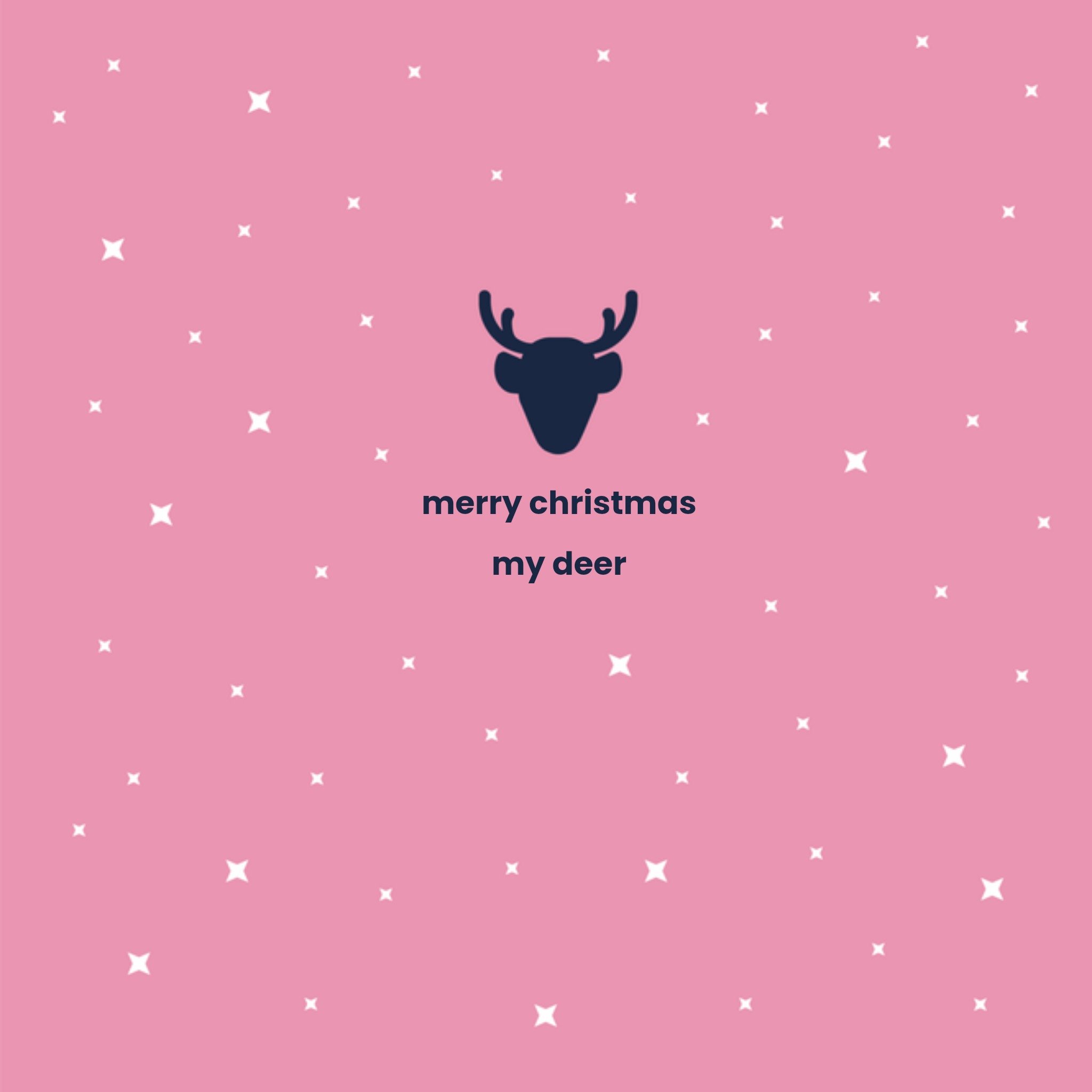 Greetz Kerstkaart rendier Vierkant