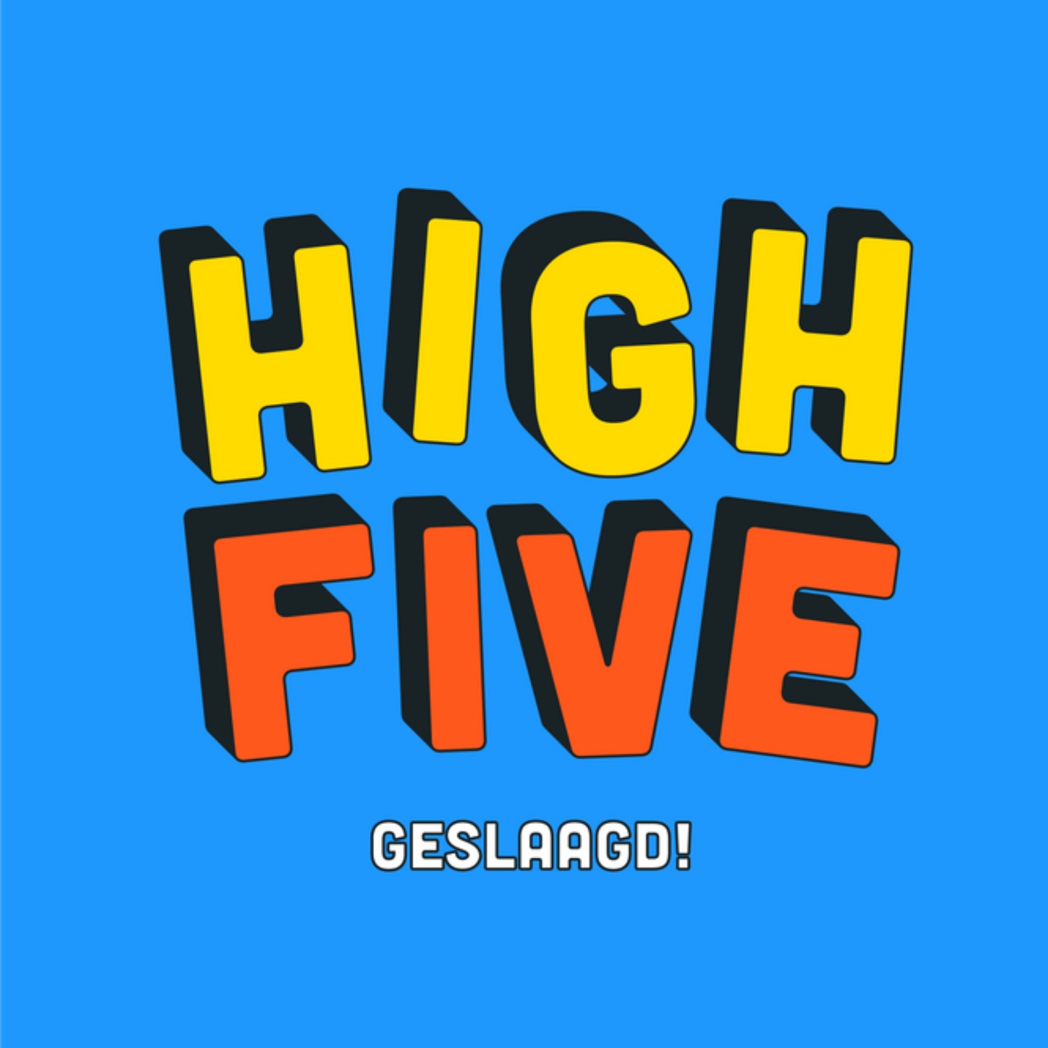 Greetz Geslaagd kaart high five Vierkant