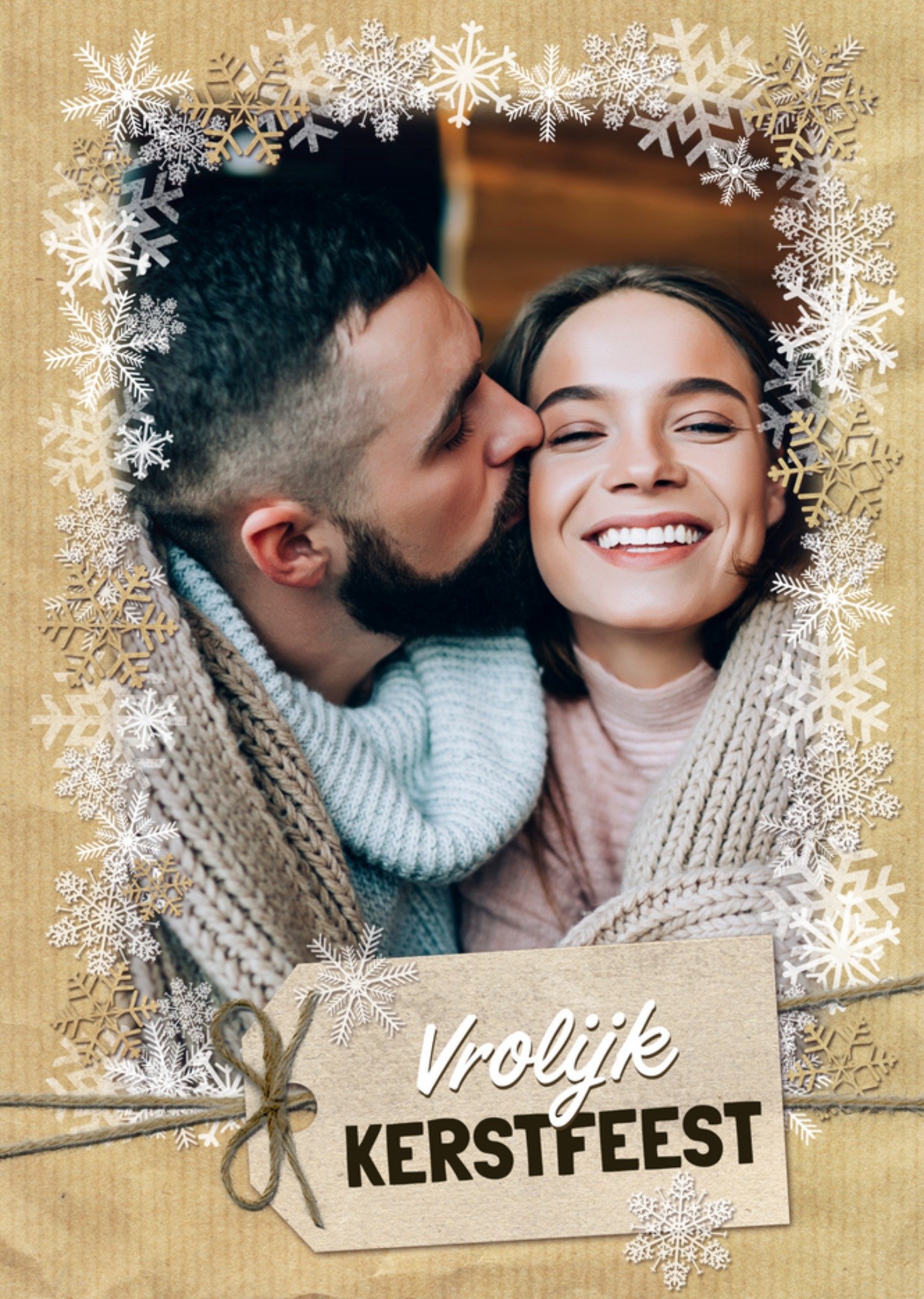 Greetz Kerstkaart Vrolijk Kerstfeest Aanpasbare Foto Standard Card