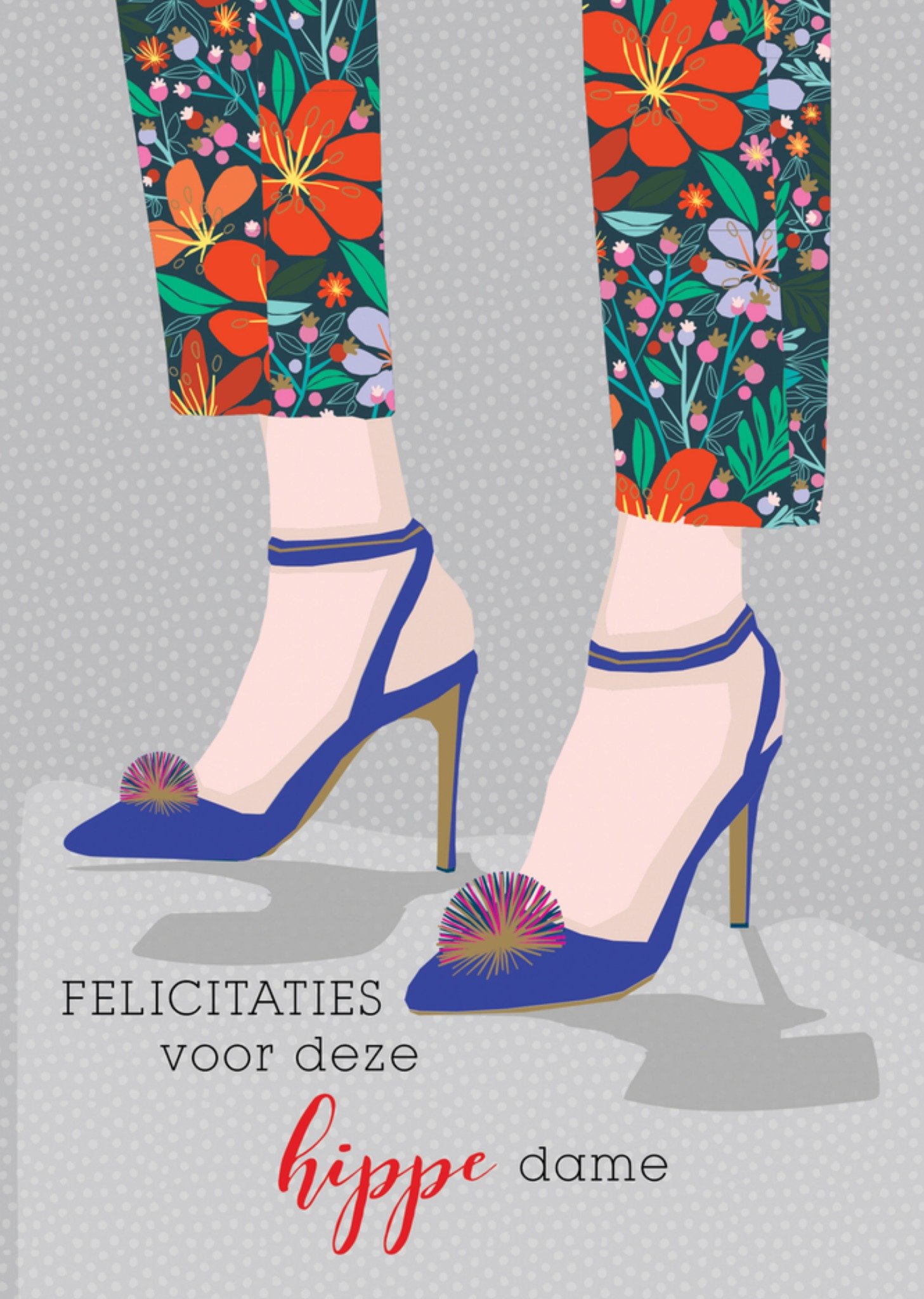 Verjaardagskaart Hippe Dame Mode Illustratie Kaart TMS