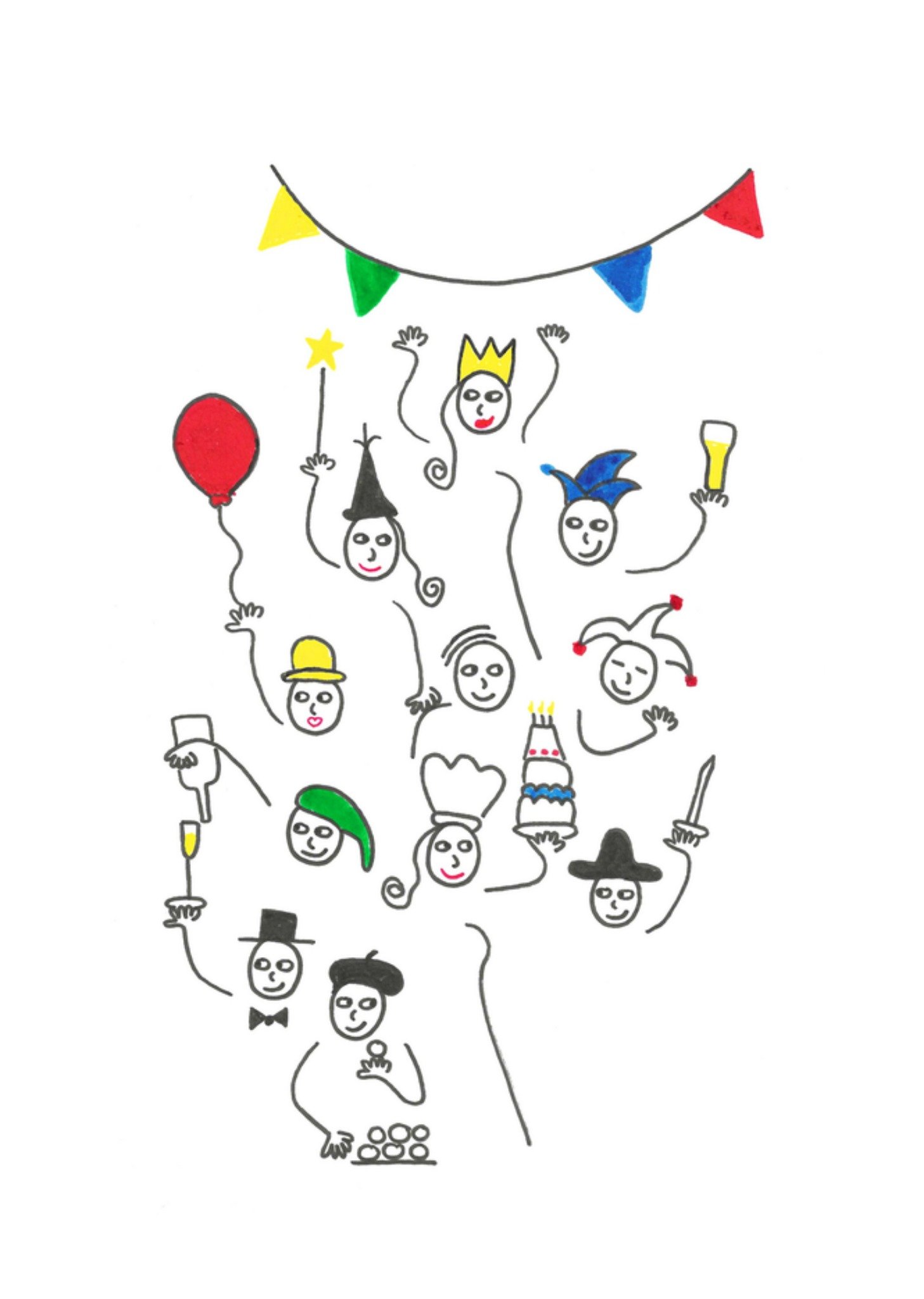 Carnaval kaart Feest Kaart Eva Gans