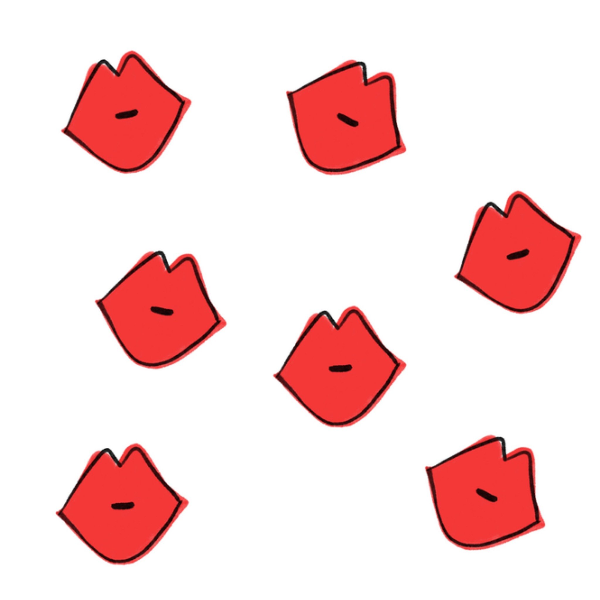 Greetz Zomaar kaart Lippen Vierkant