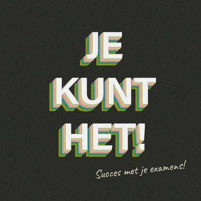 Je Kunt Het Kleurrijk Typografisch Examensucces Kaart