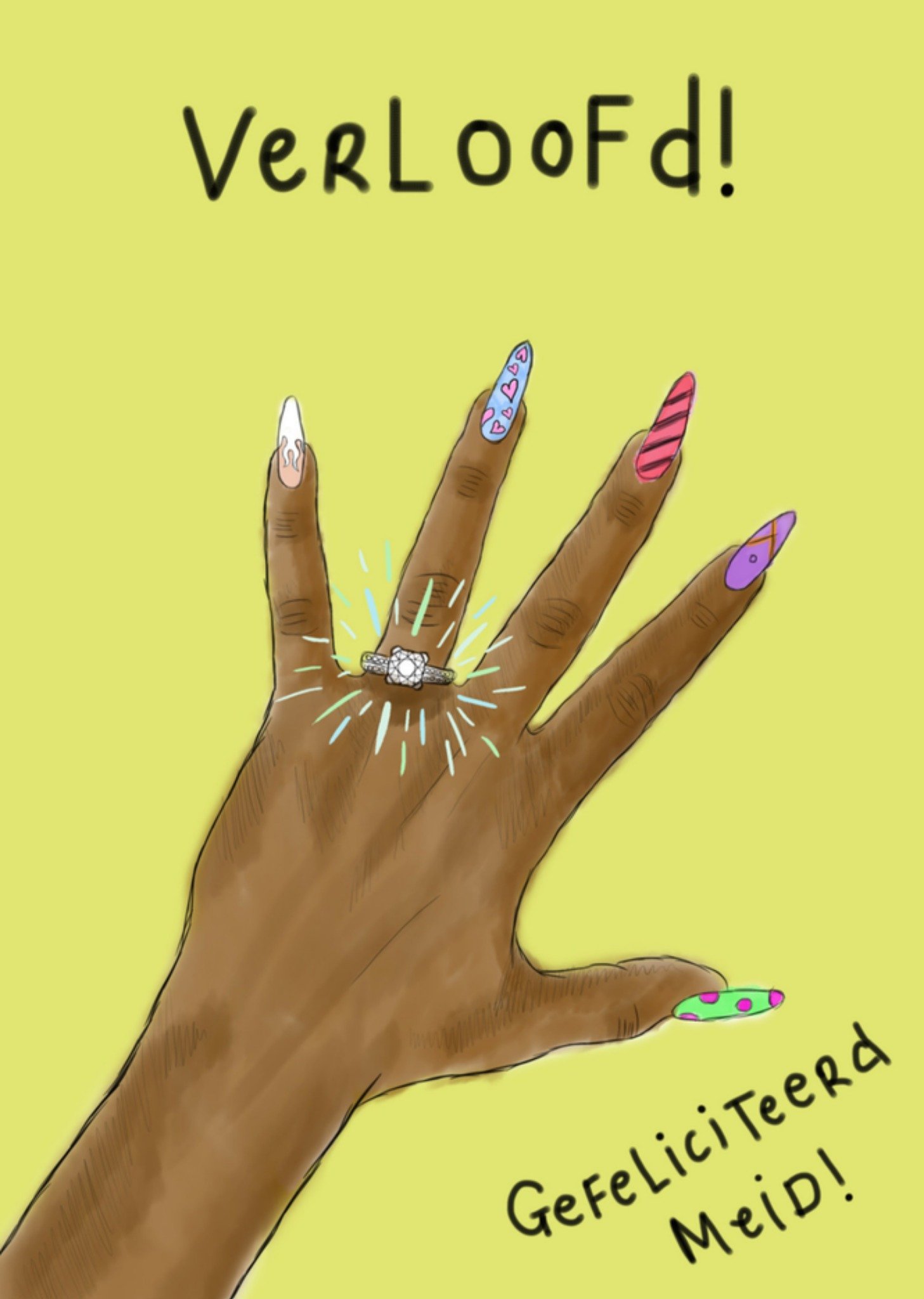 Huwelijkskaart verloofd Kaart Kitsch Noir