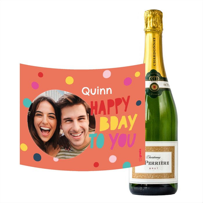 Perriere | Brut Chardonnay | Gefeliciteerd met eigen foto en tekst | 750ml