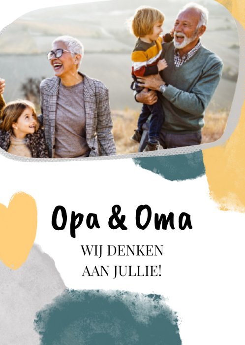 Denk aan kaart | Greetz | Opa en oma | Aquarel