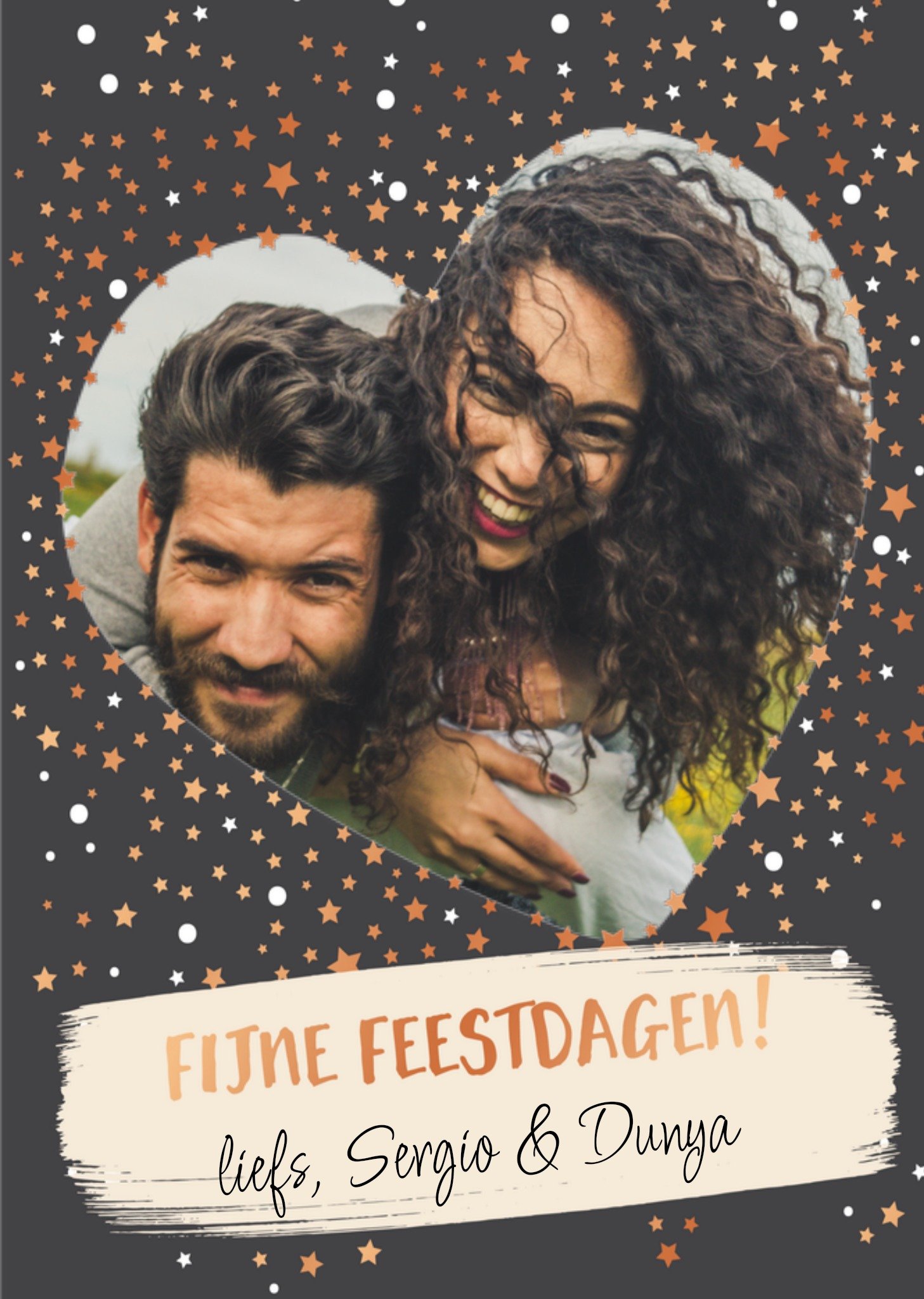 Kerstkaart Hart Sterren Tsjip