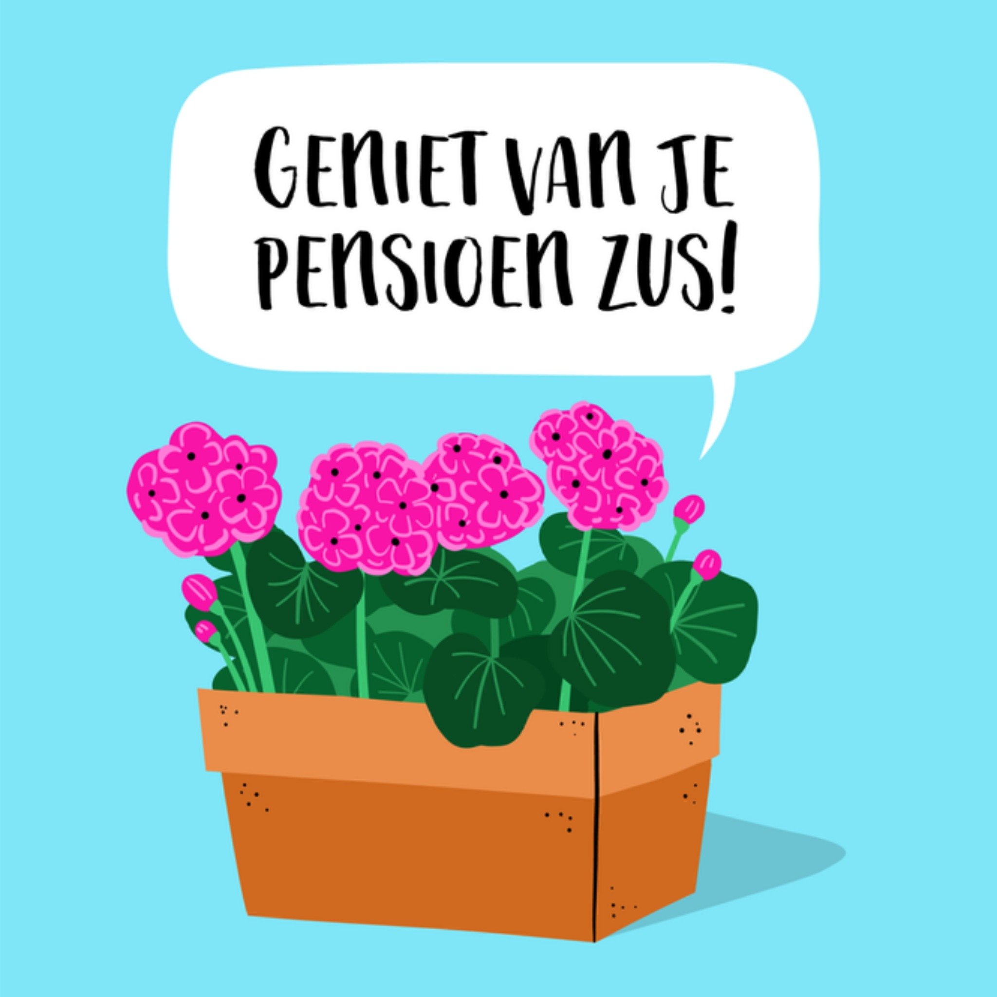 Greetz Pensioen kaart Geraniums Vierkant
