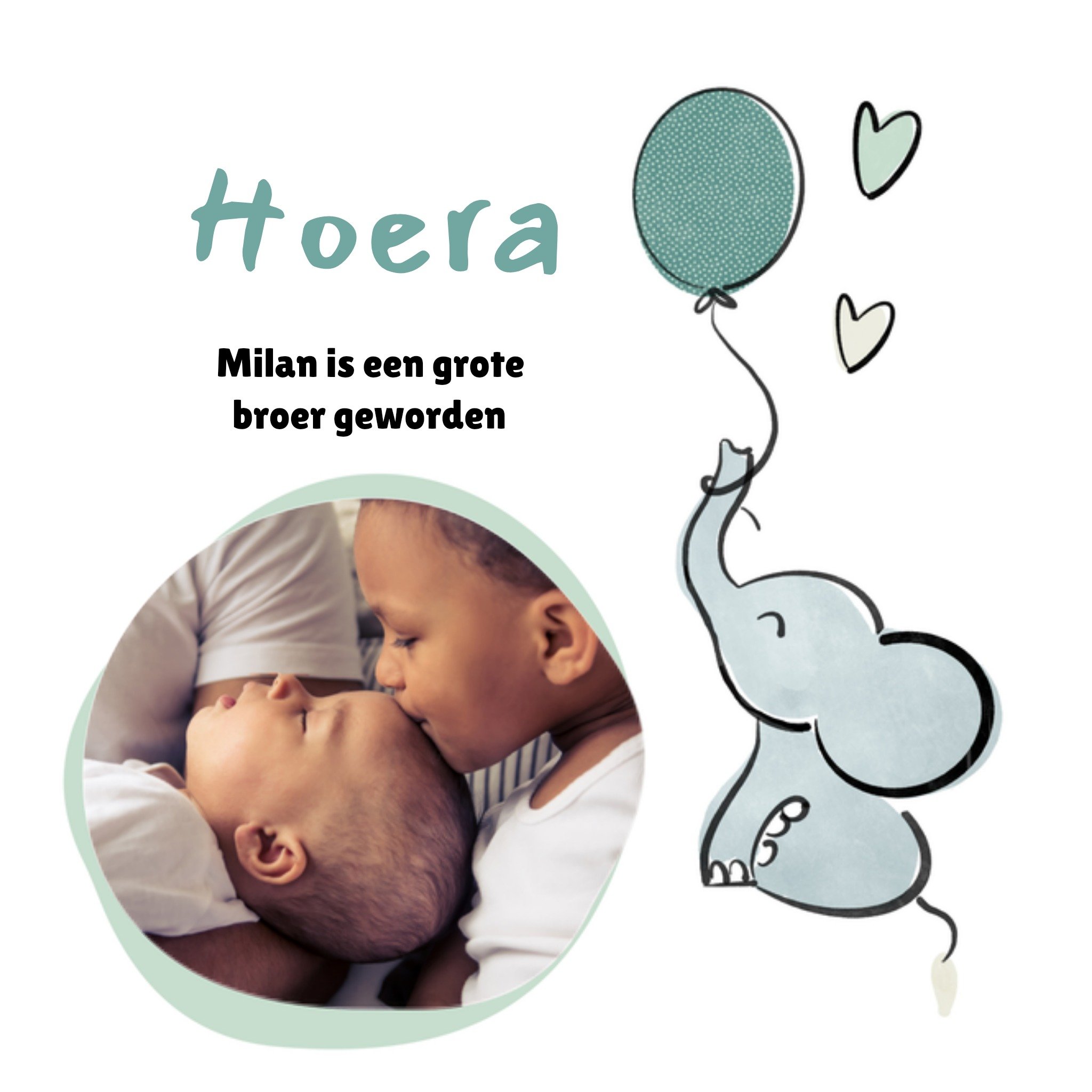 Greetz Geboortekaart Grote broer Vierkant