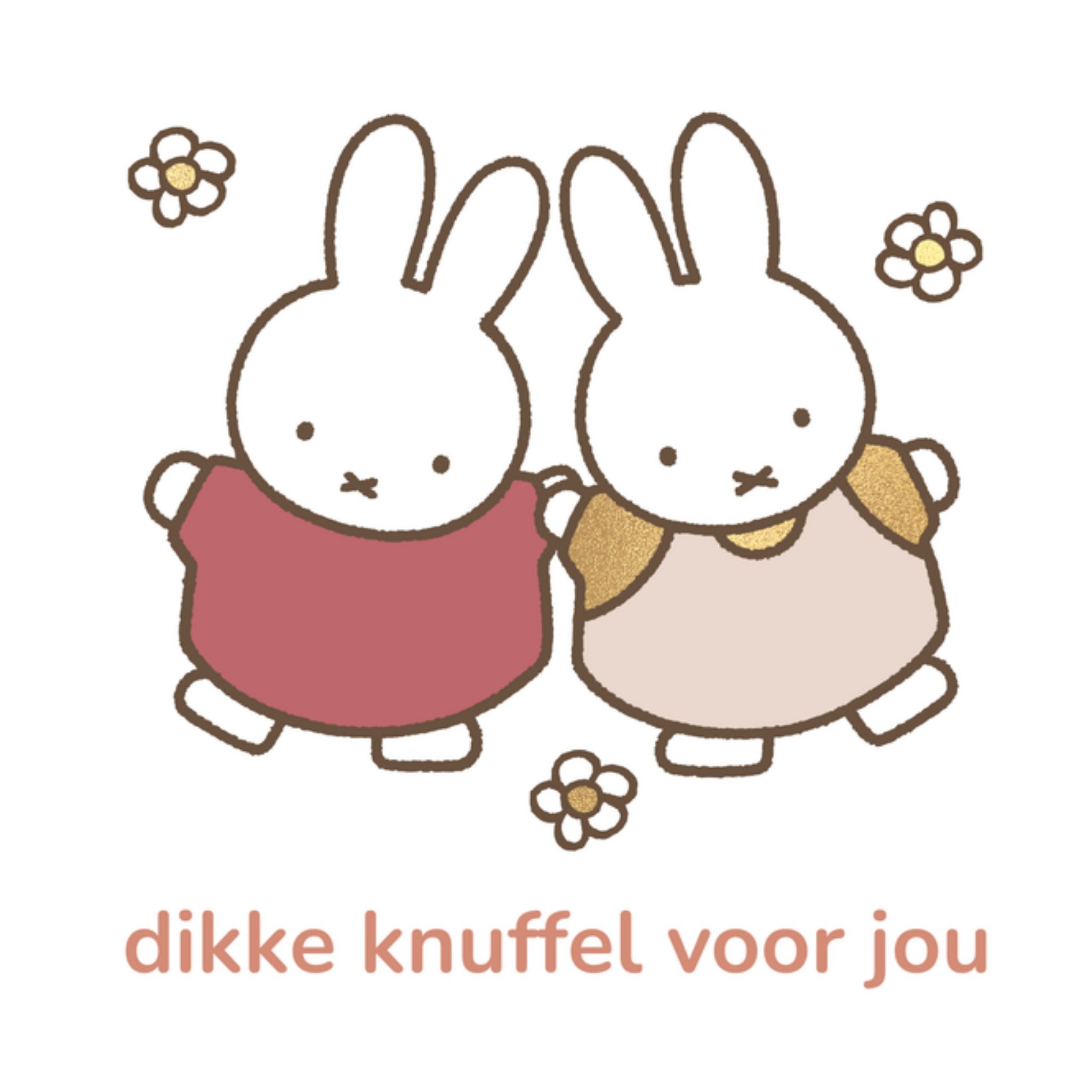 Miffy Valentijnskaart Dikke knuffel voor jou Vierkante Kaart Nijntje
