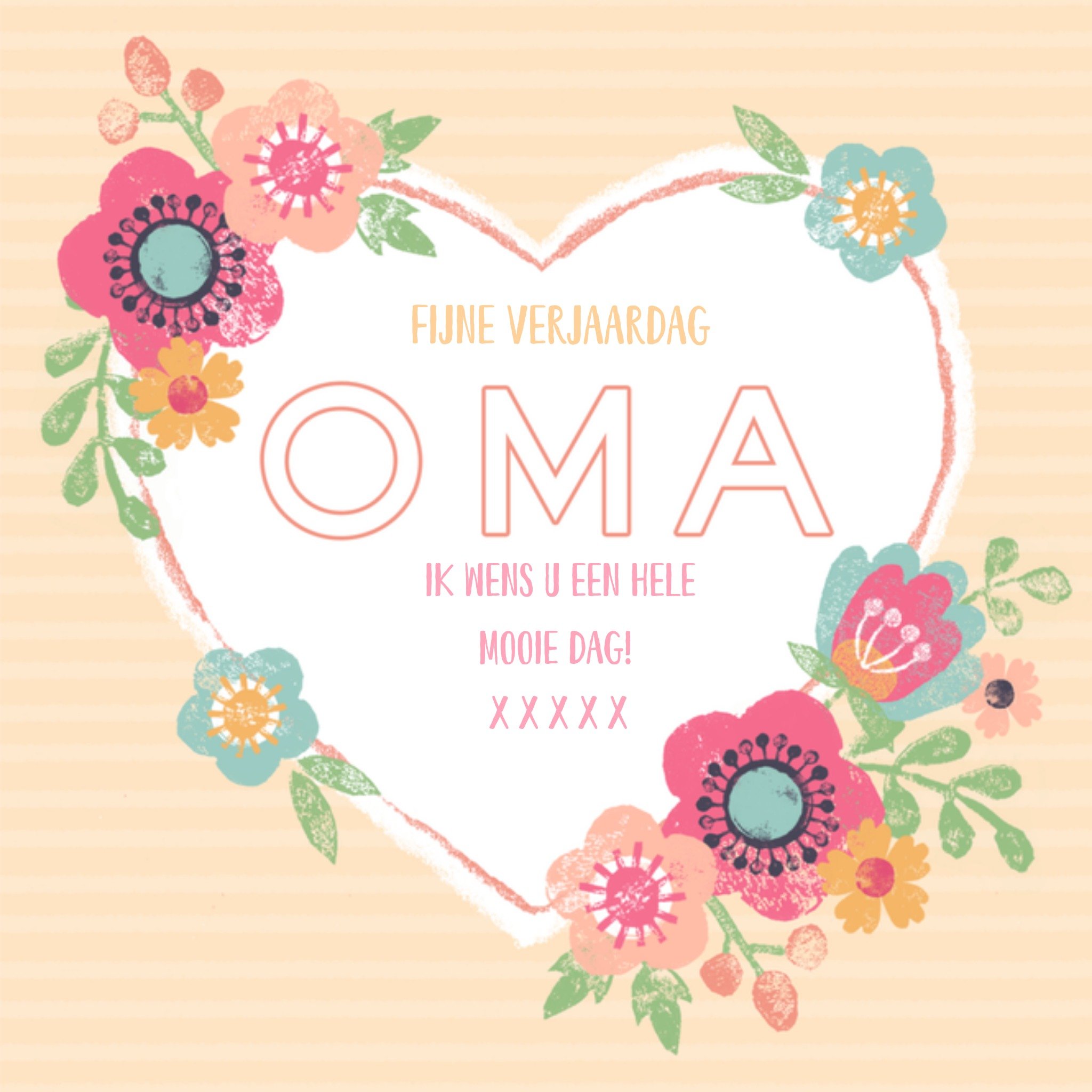 Greetz Verjaardagskaart bloemen oma jarig Vierkant