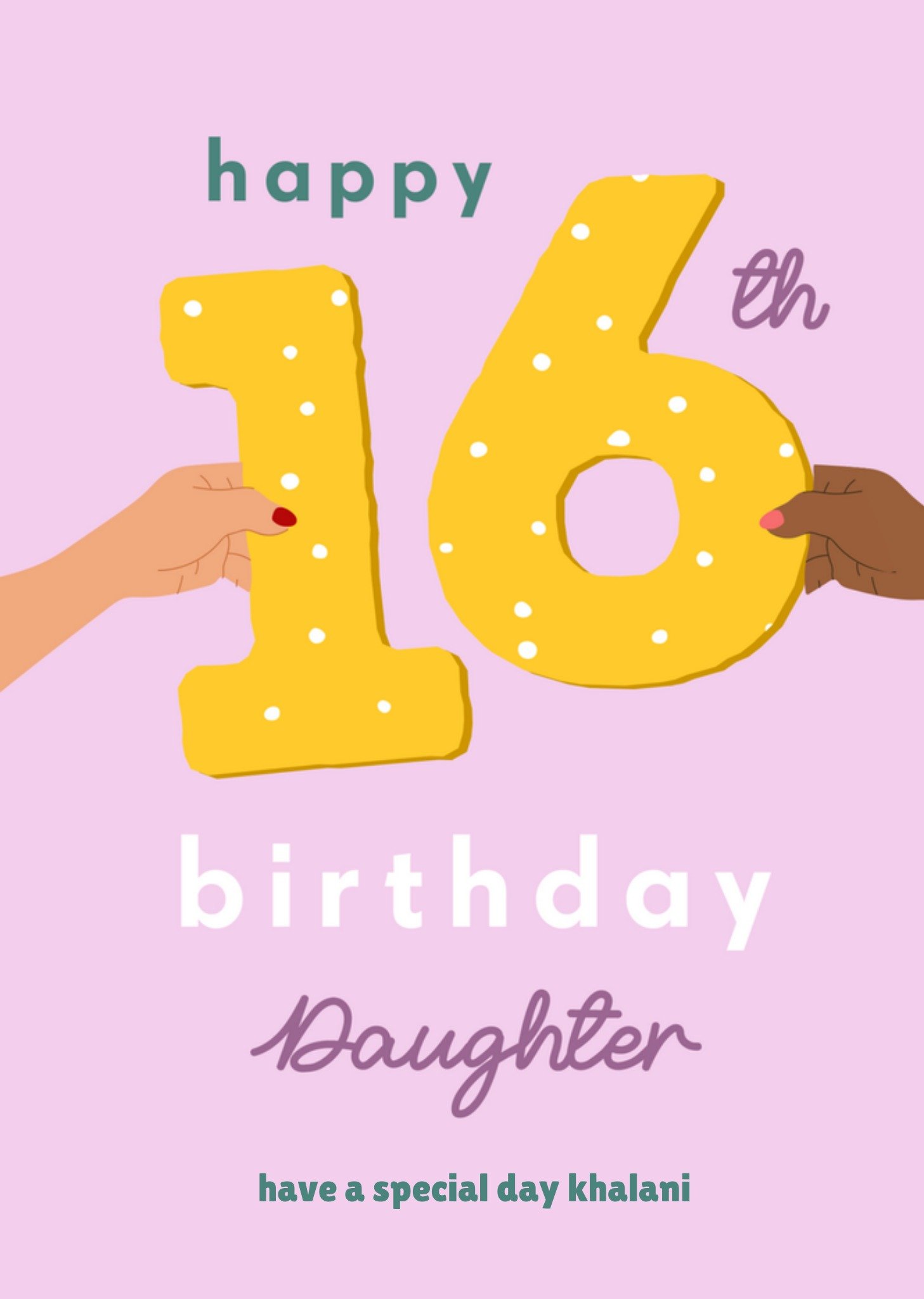 Verjaardagskaart 16th birthday Greetz