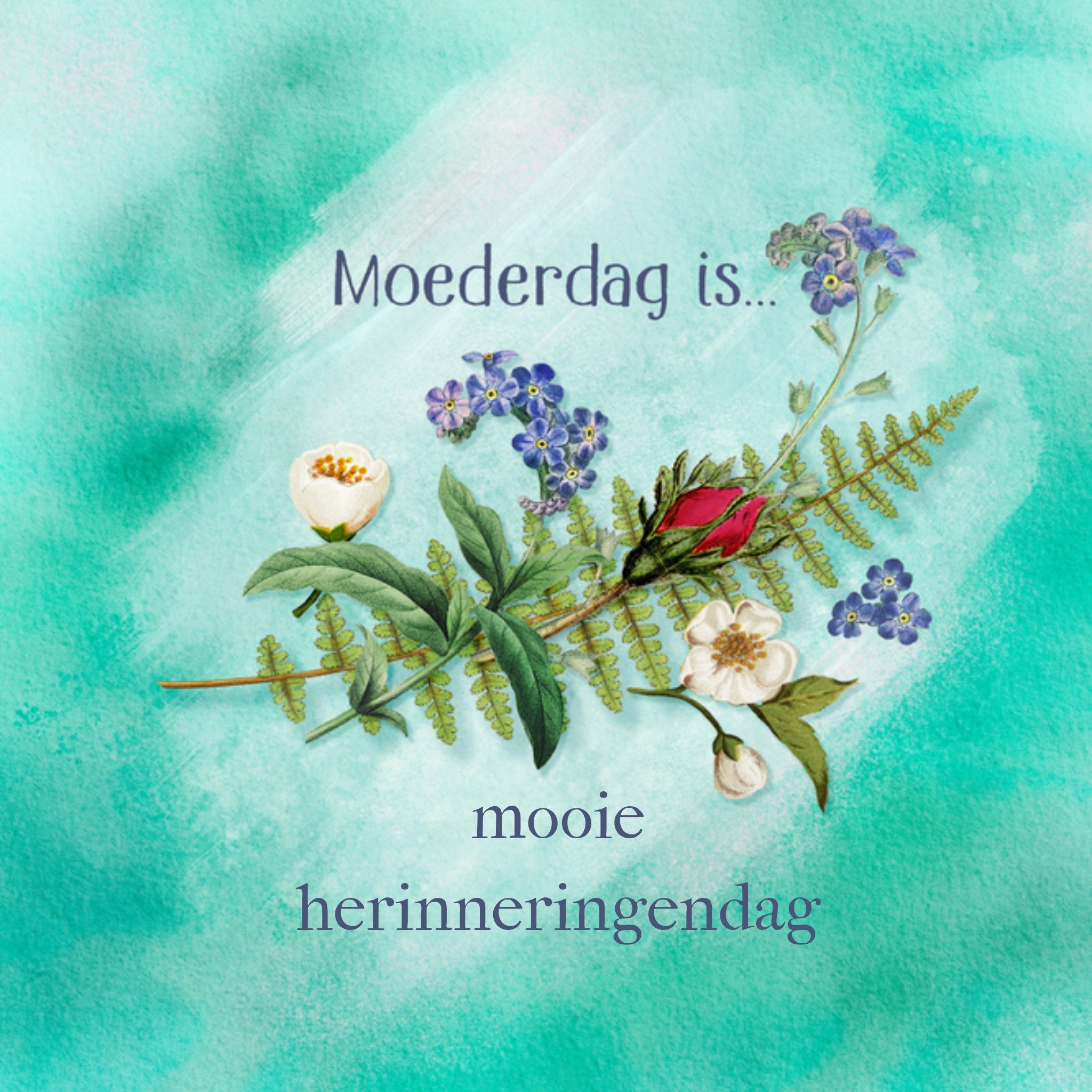 Petit Konijn Moederdagkaart bloem Vierkant