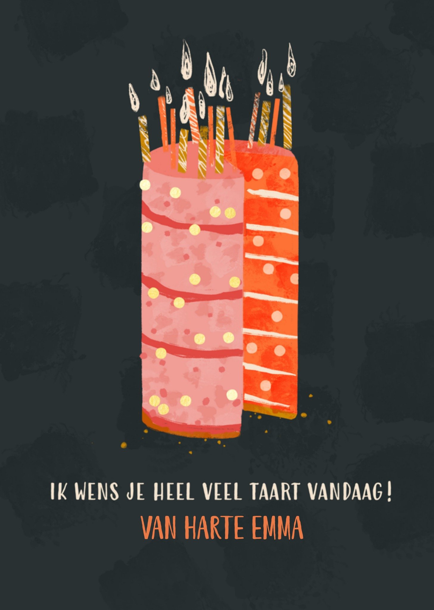 Verjaardagskaart met naam taart Greetz