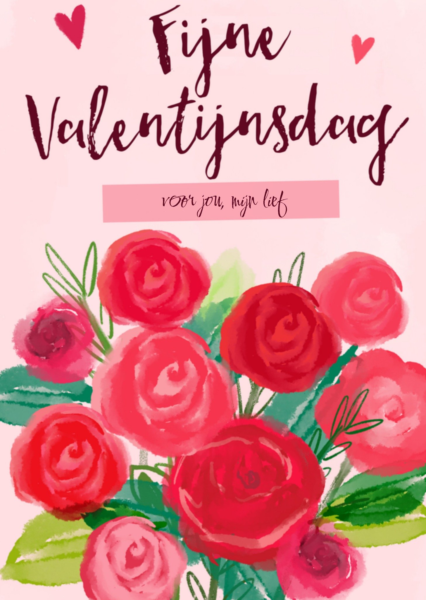 Valentijnskaart rozen rood Kaart Greetz