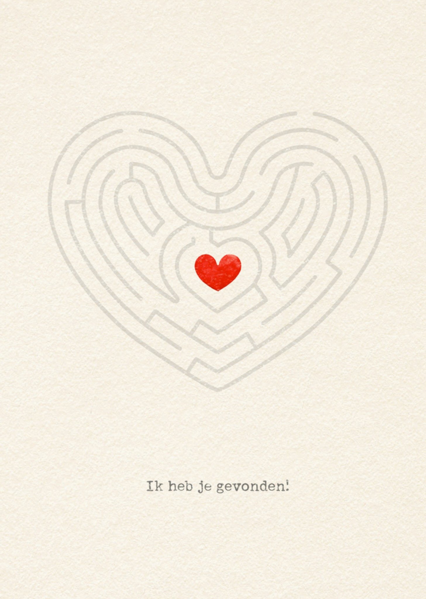 Bright Spot Valentijnskaart Ik heb je gevonden! Heart Maze Standard Card