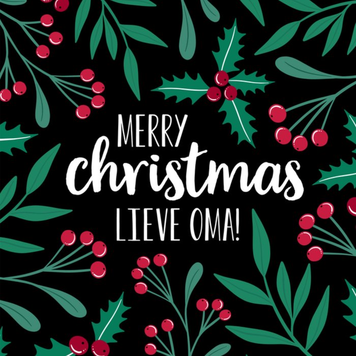 Greetz | Kerstkaart | lieve oma | hulst