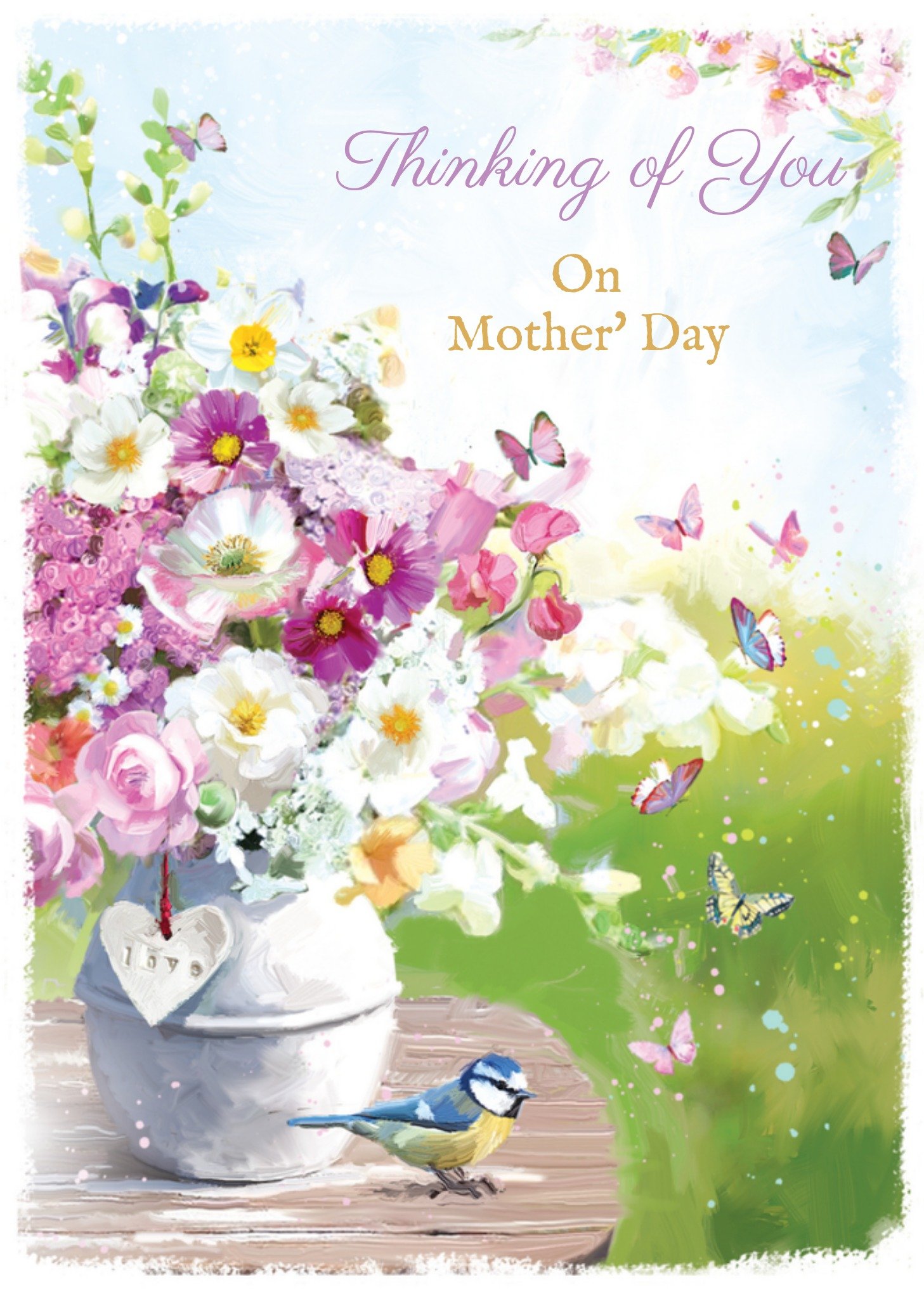 Moederdagkaart bloemen vogel Kaart Ling Design