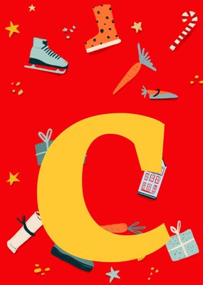 Geïllustreerde Letter C Sinterklaas Kaart