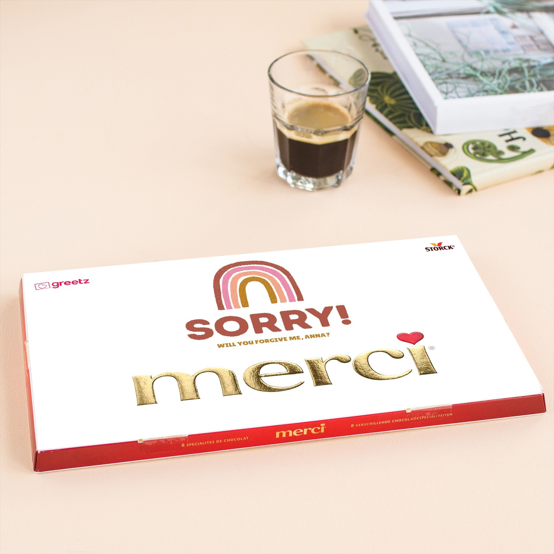 Merci | Sorry met eigen tekst | 400g | Personalised Chocolate