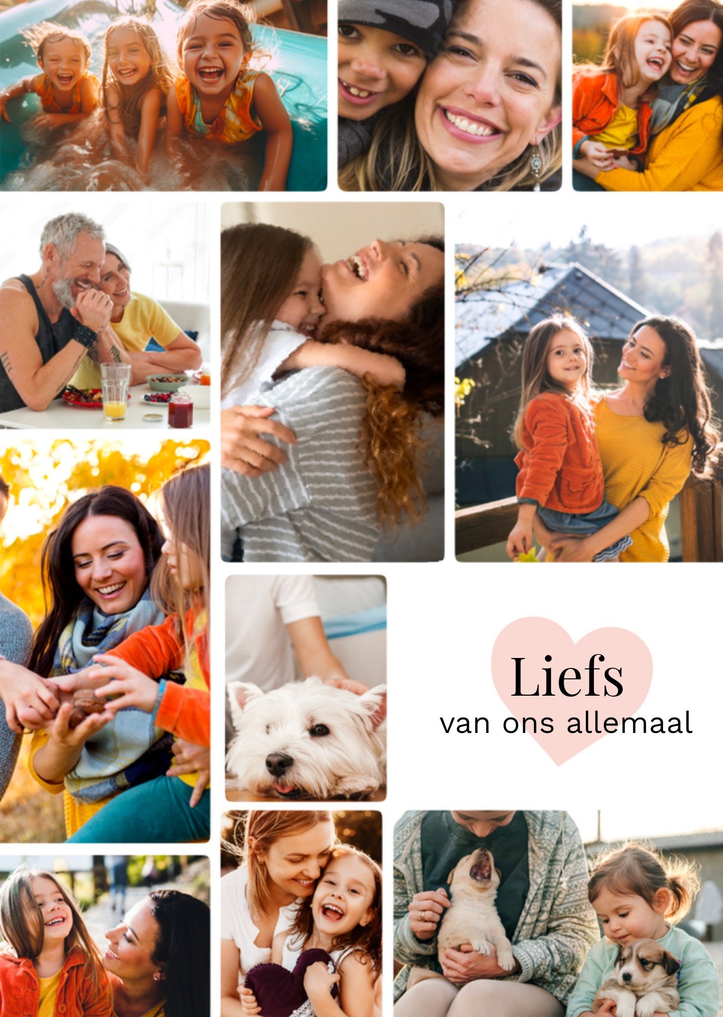 Moederdagkaart Liefs van ons allemaal Fotokaart Aanpasbare tekst Kaart Greetz