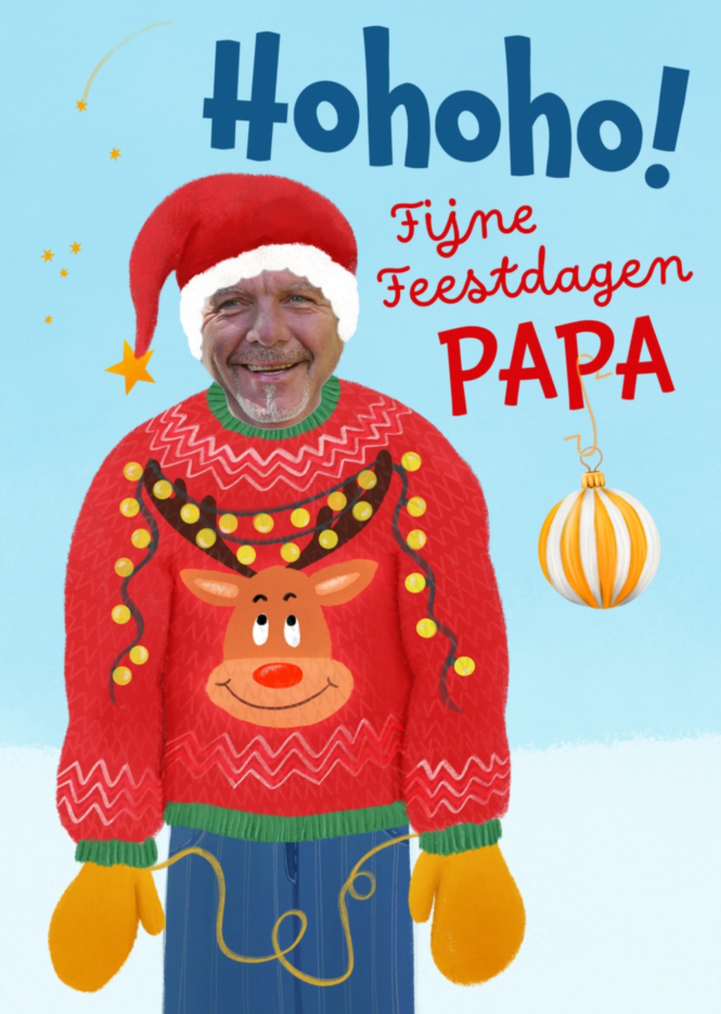 Fishuals Patricia Hooning Kerstkaart Fijne feestdagen Papa Standard Card