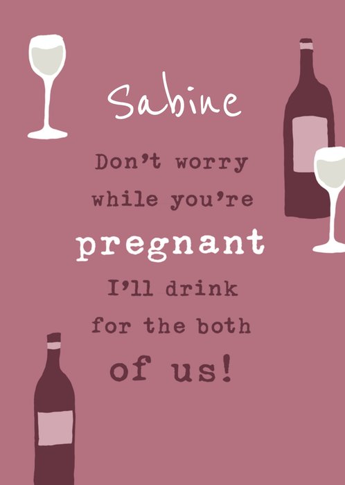 Greetz | Zwangerschapskaart | wijn | met naam