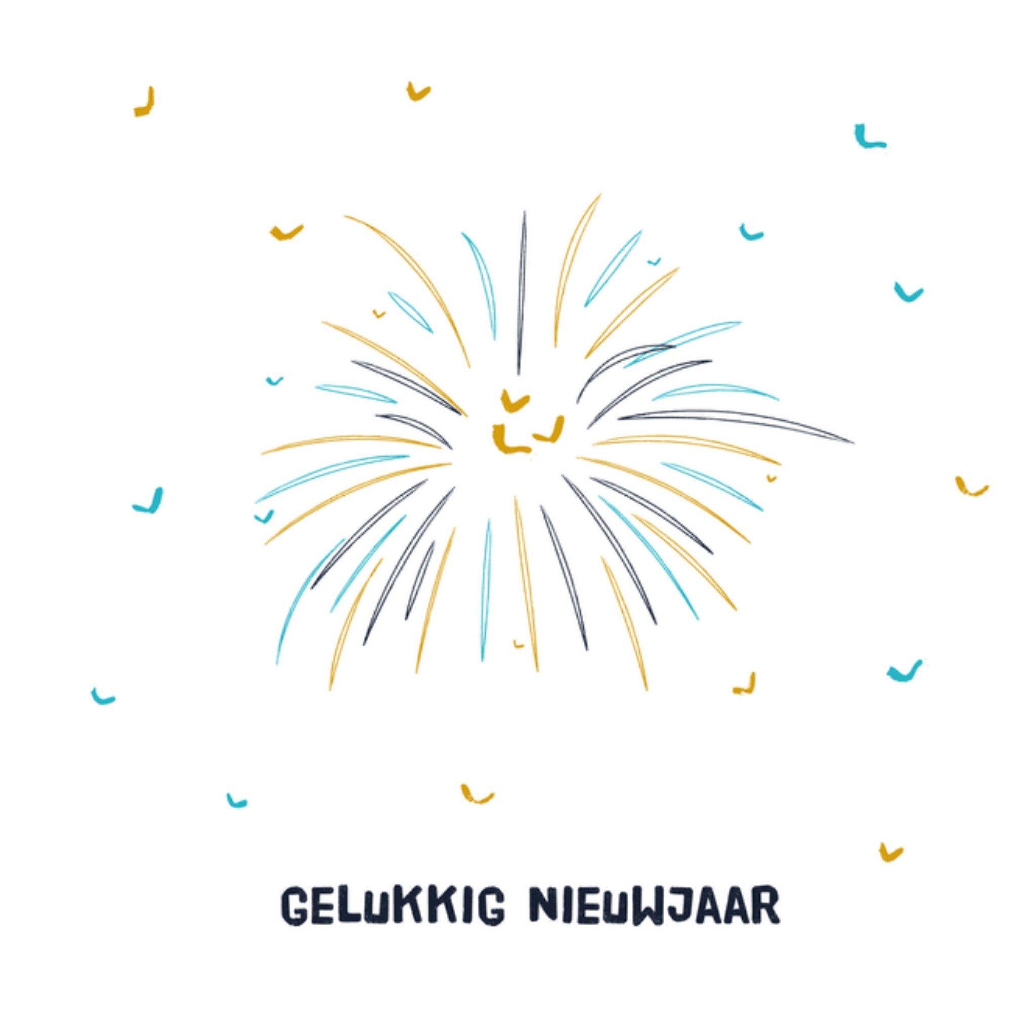 Kitchen of Smiles Nieuwjaarskaart vuurwerk Vierkant